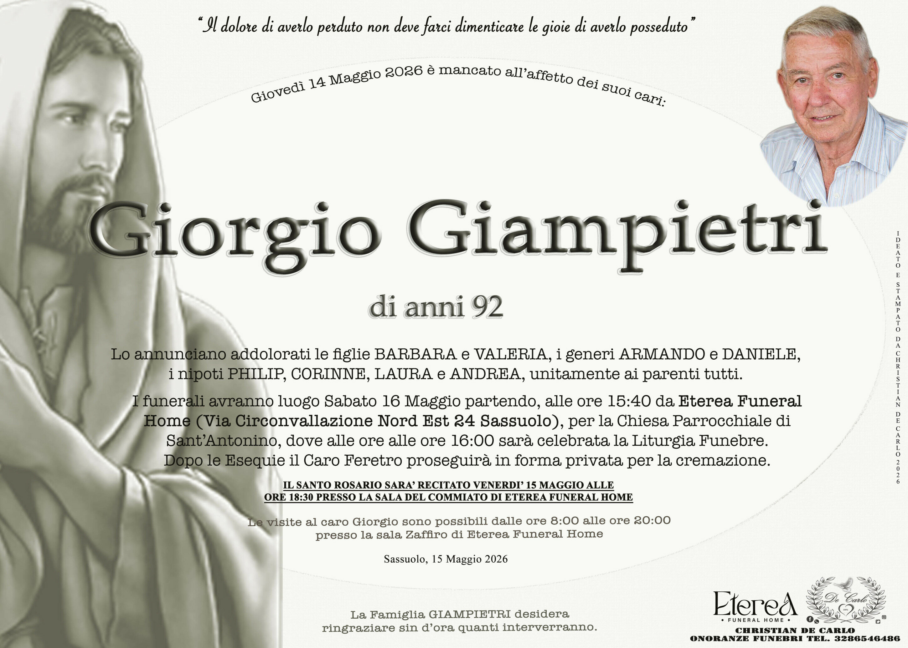 Giorgio Giampietri di anni 92