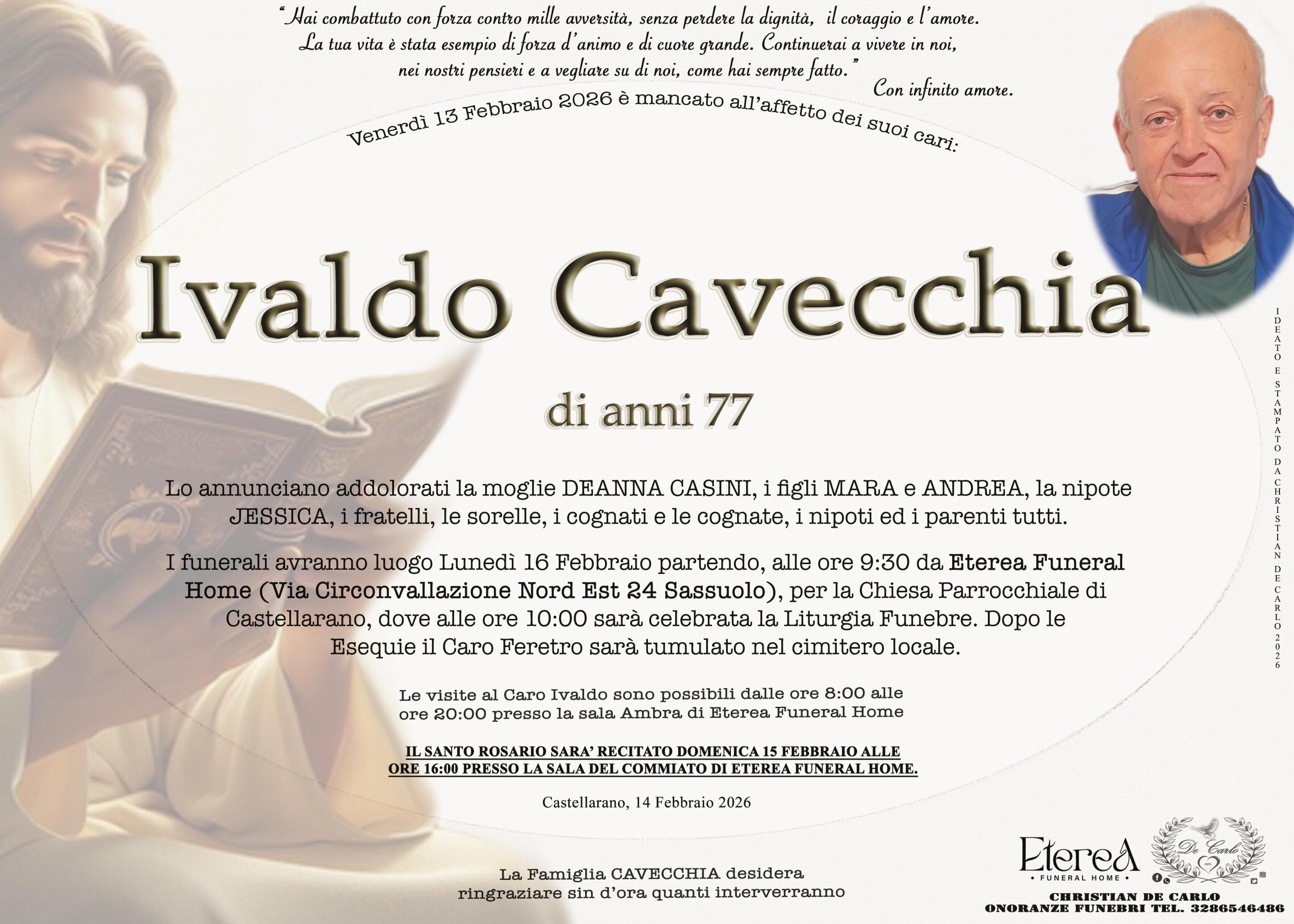 Ivaldo Cavecchia di anni 77 Ivaldo Cavecchia di anni 77