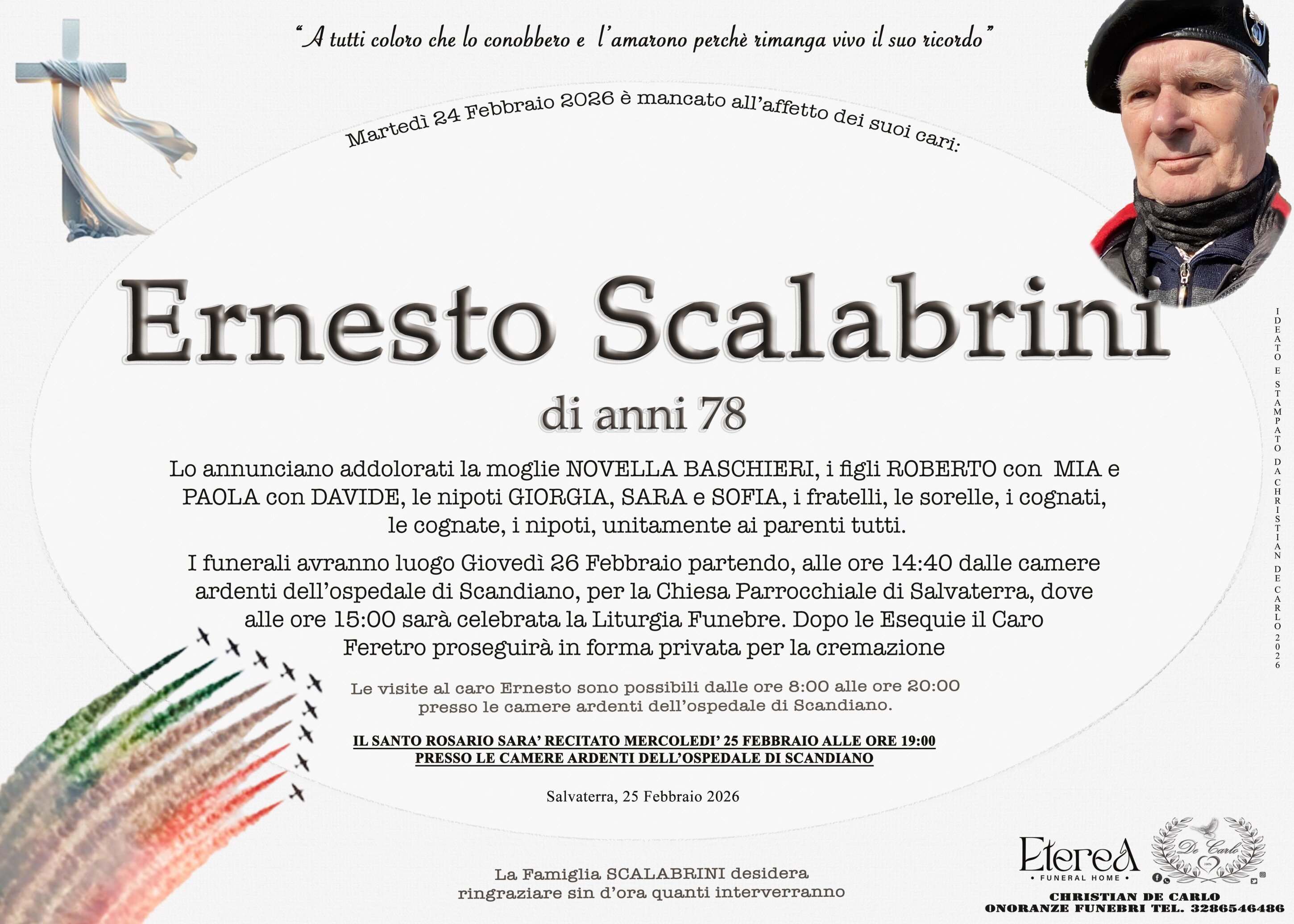 Ernesto Scalabrini di anni 78