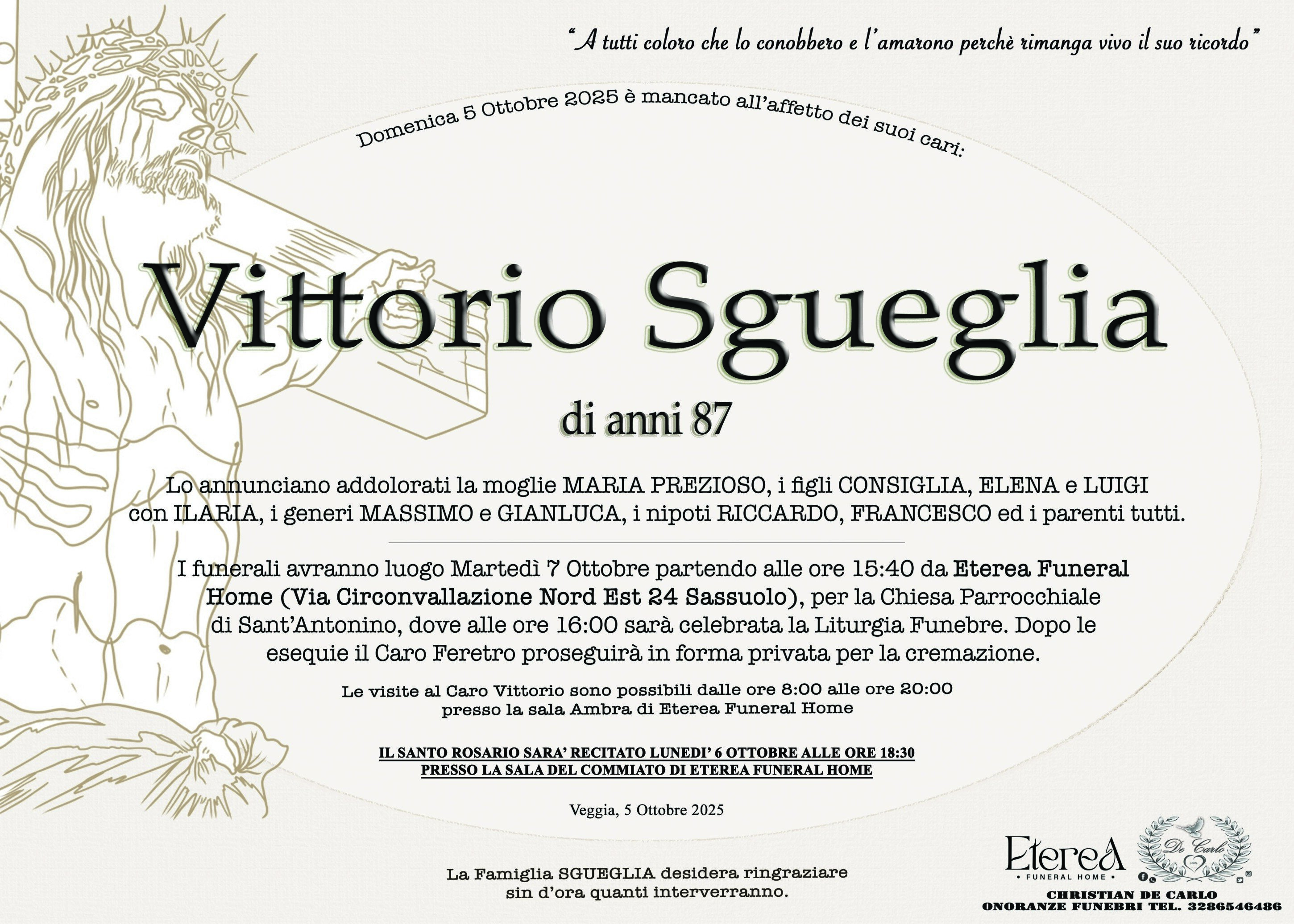 Vittorio Sgueglia di anni 87