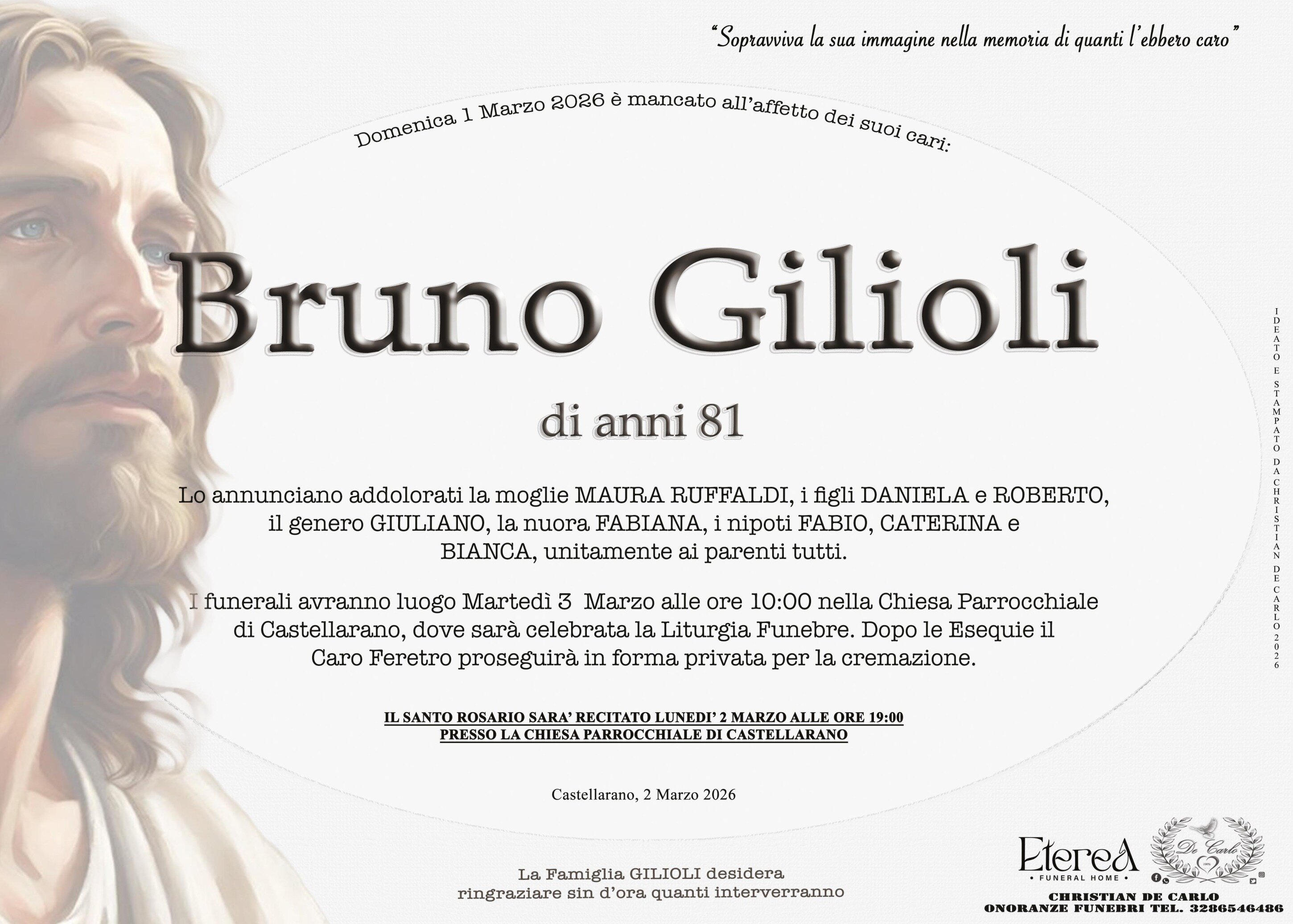 Bruno Gilioli dio anni 81