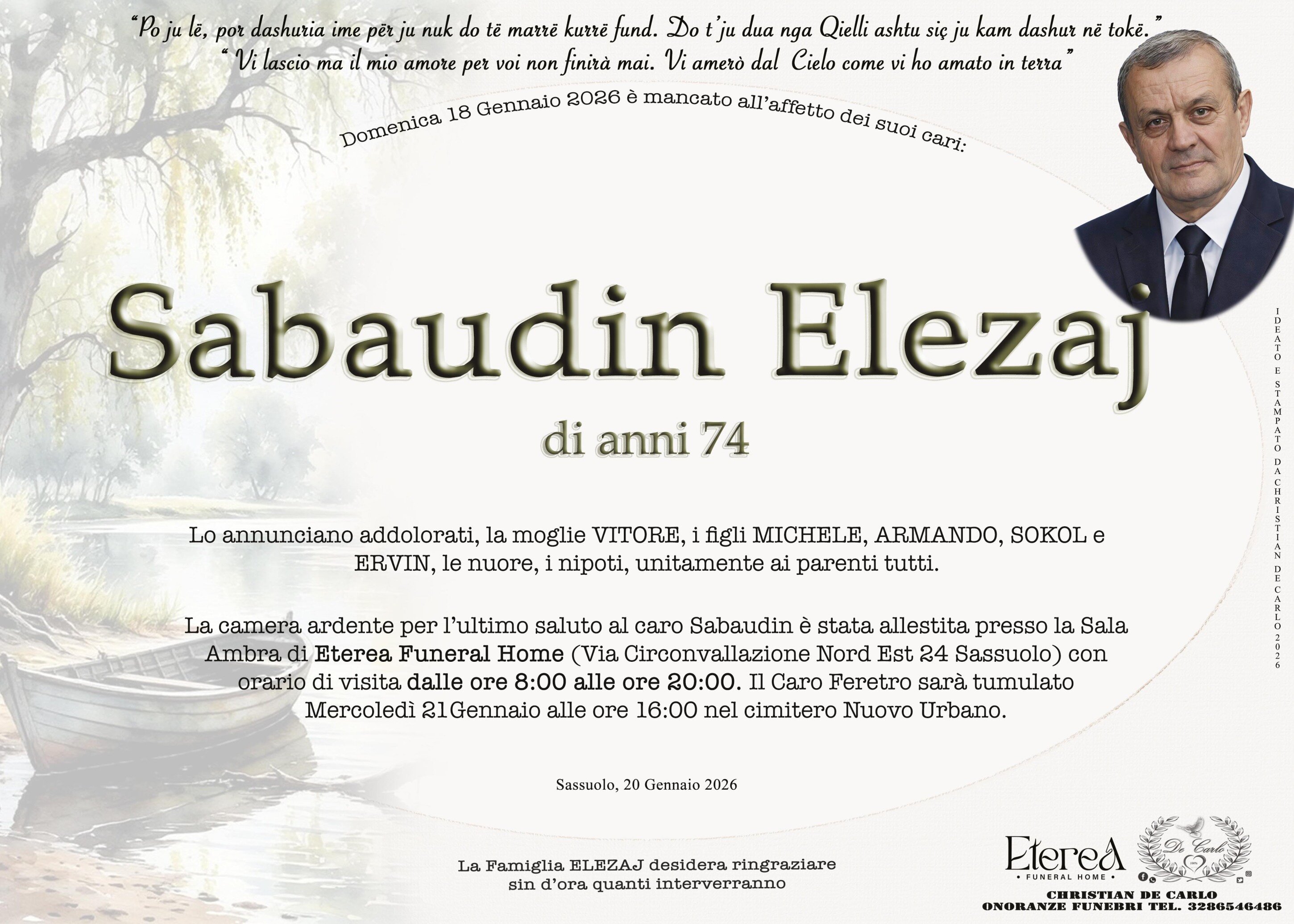 Sabaudi Elezaj di anni 74