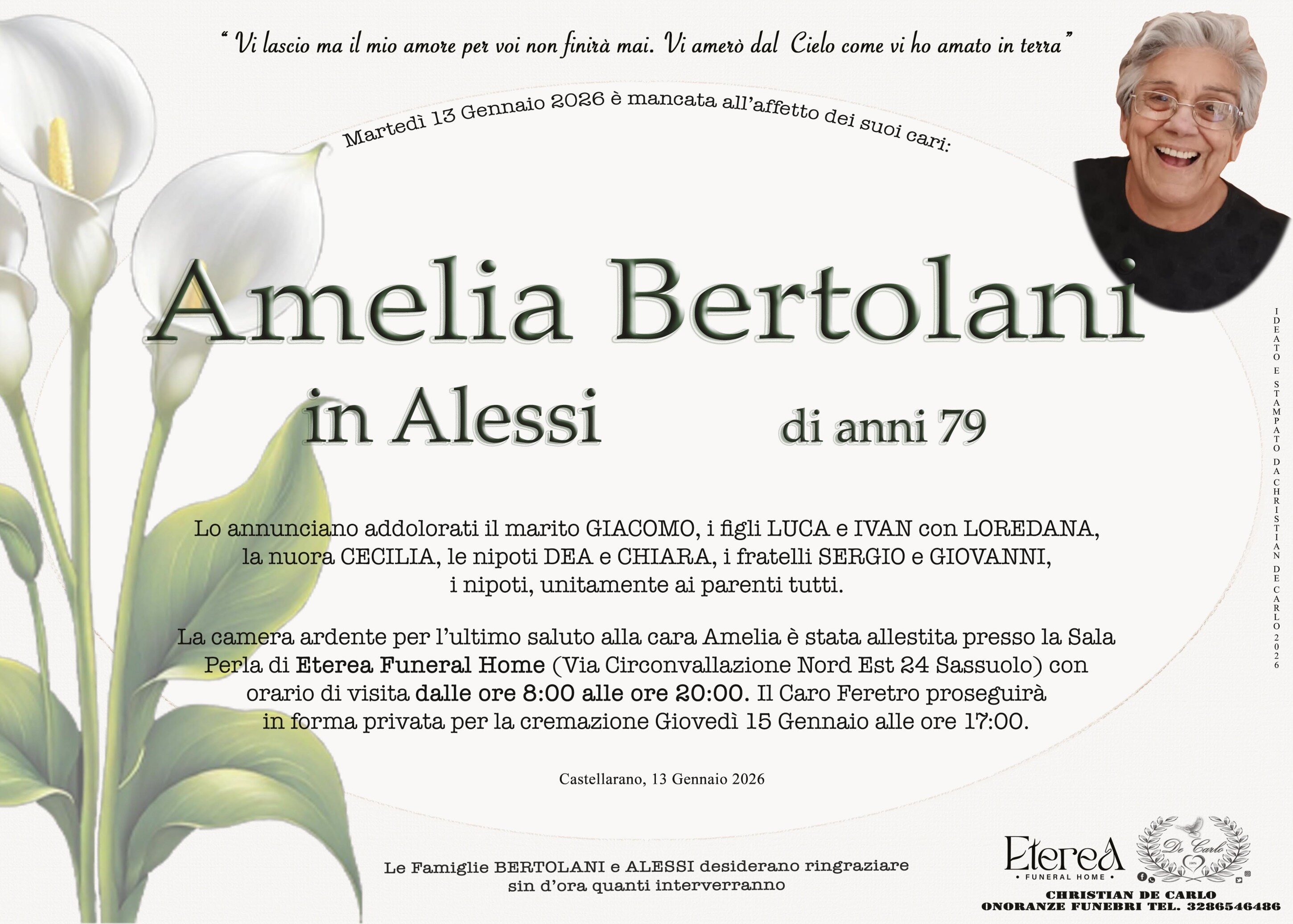 Amelia Bertolani in Alessi di anni 79