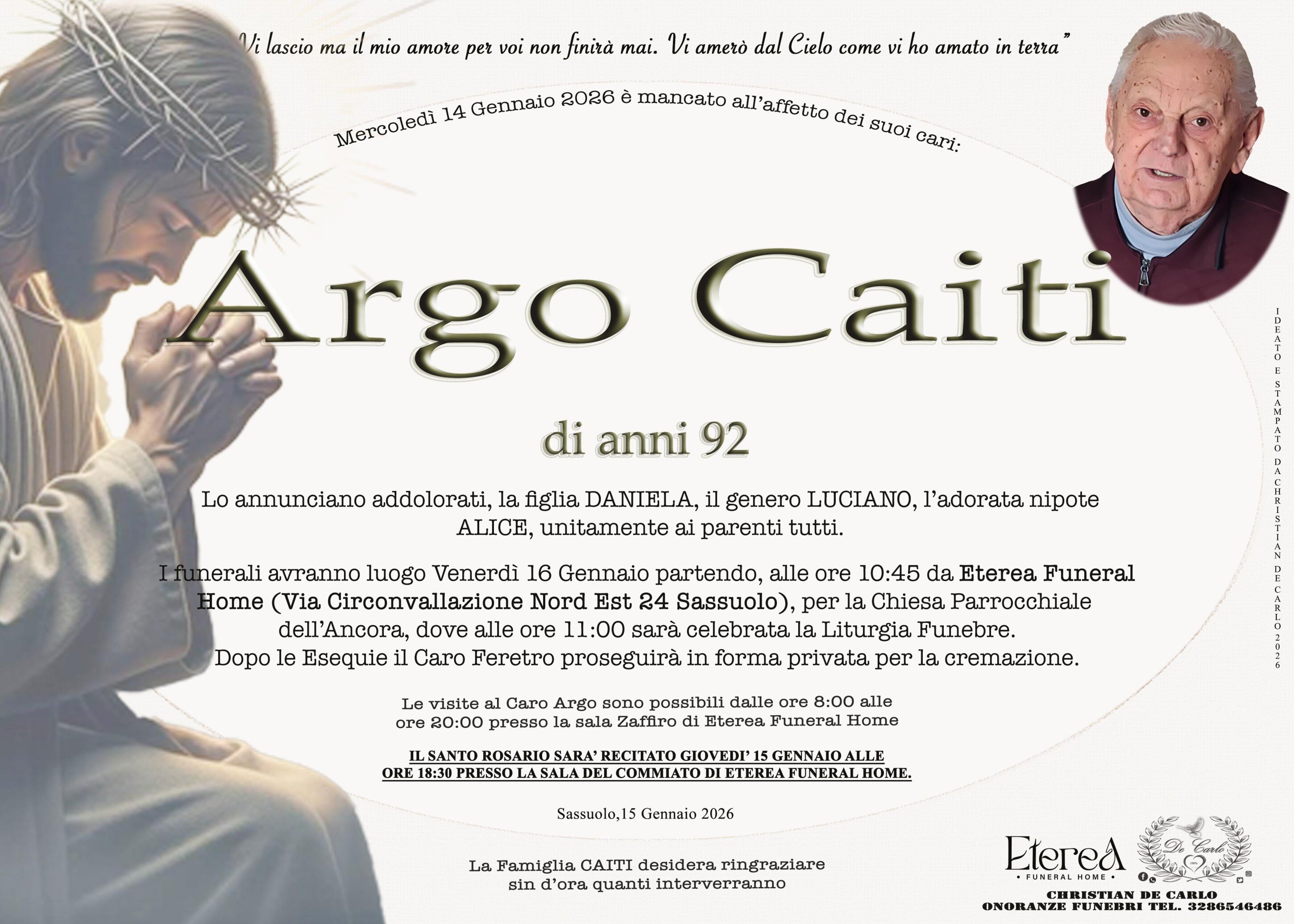 Argo Caiti di anni 92
