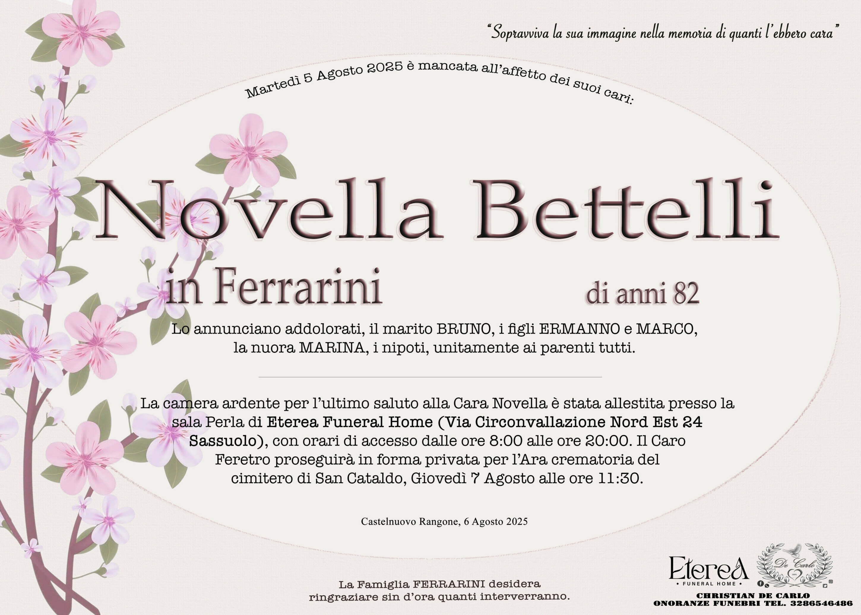 Novella Bettelli in Ferrarini di anni 82 Novella Bettelli in Ferrarini di anni 82