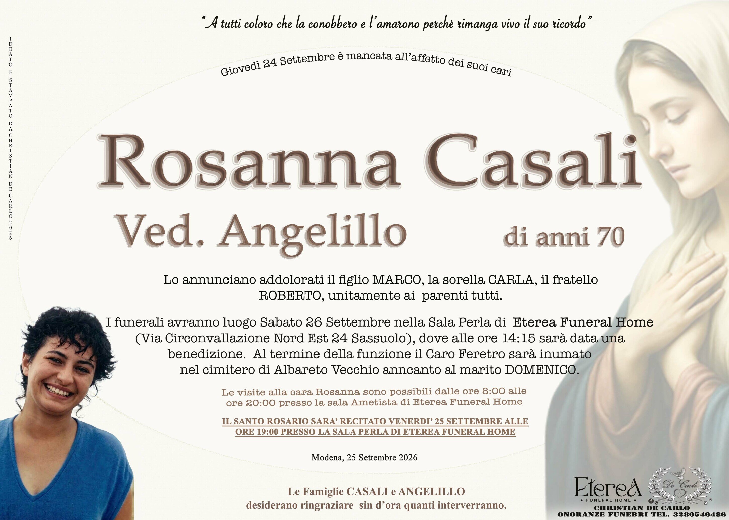 Rosanna Casali Ved. Angelillo di anni 70 Rosanna Casali Ved. Angelillo di anni 70