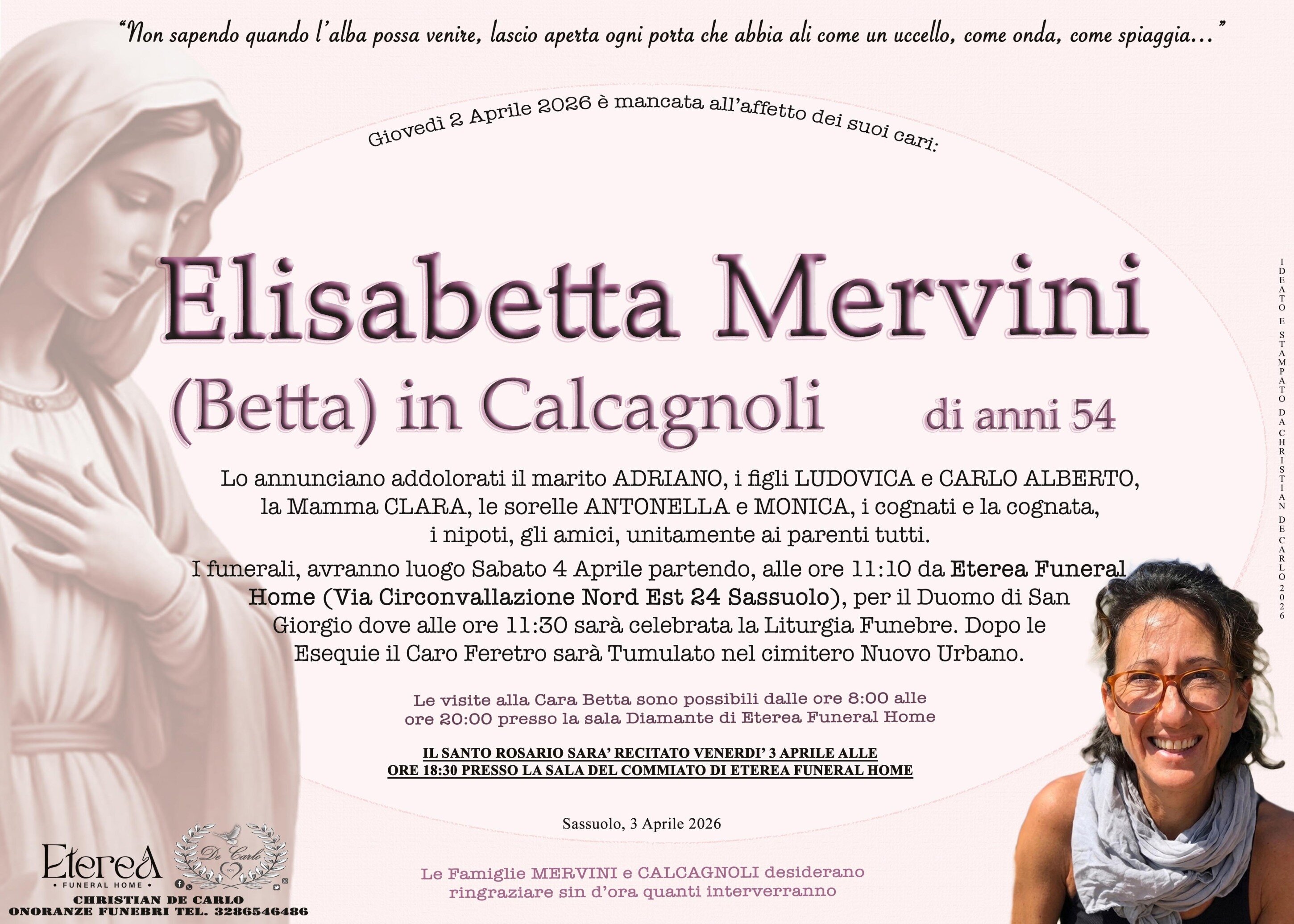 Elisabetta (Betta) Mervini in Calcagnoli di anni 54