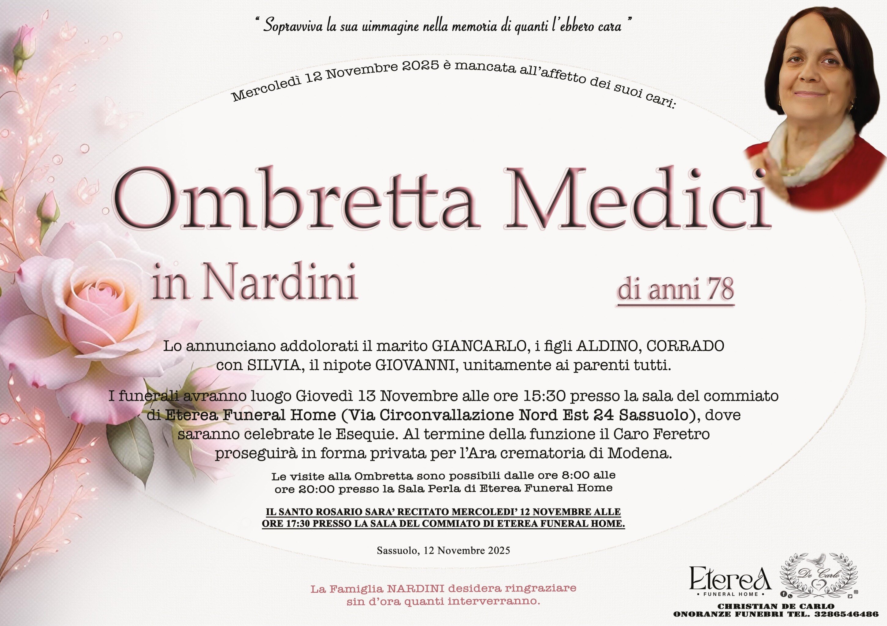 Ombretta Medici in Nardini di anni 78
