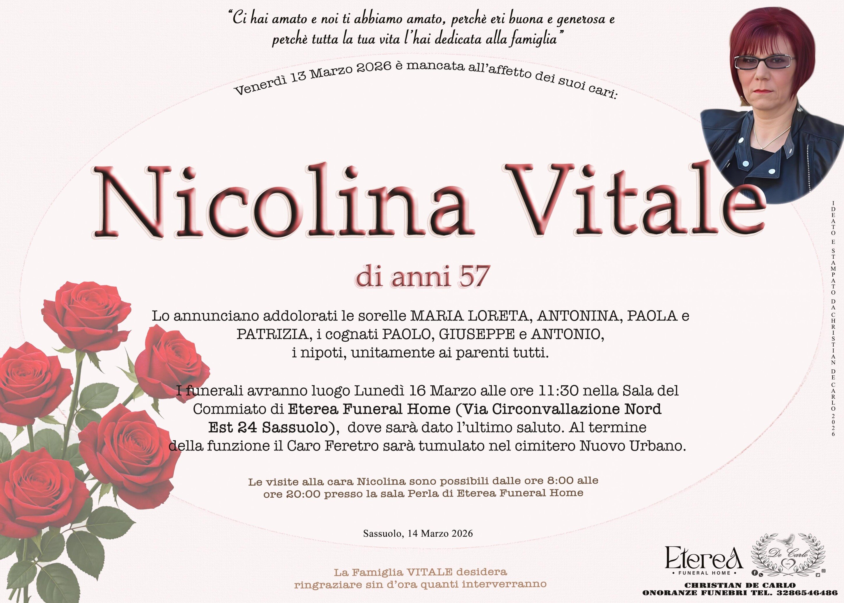 Nicolina Vitale di anni 57