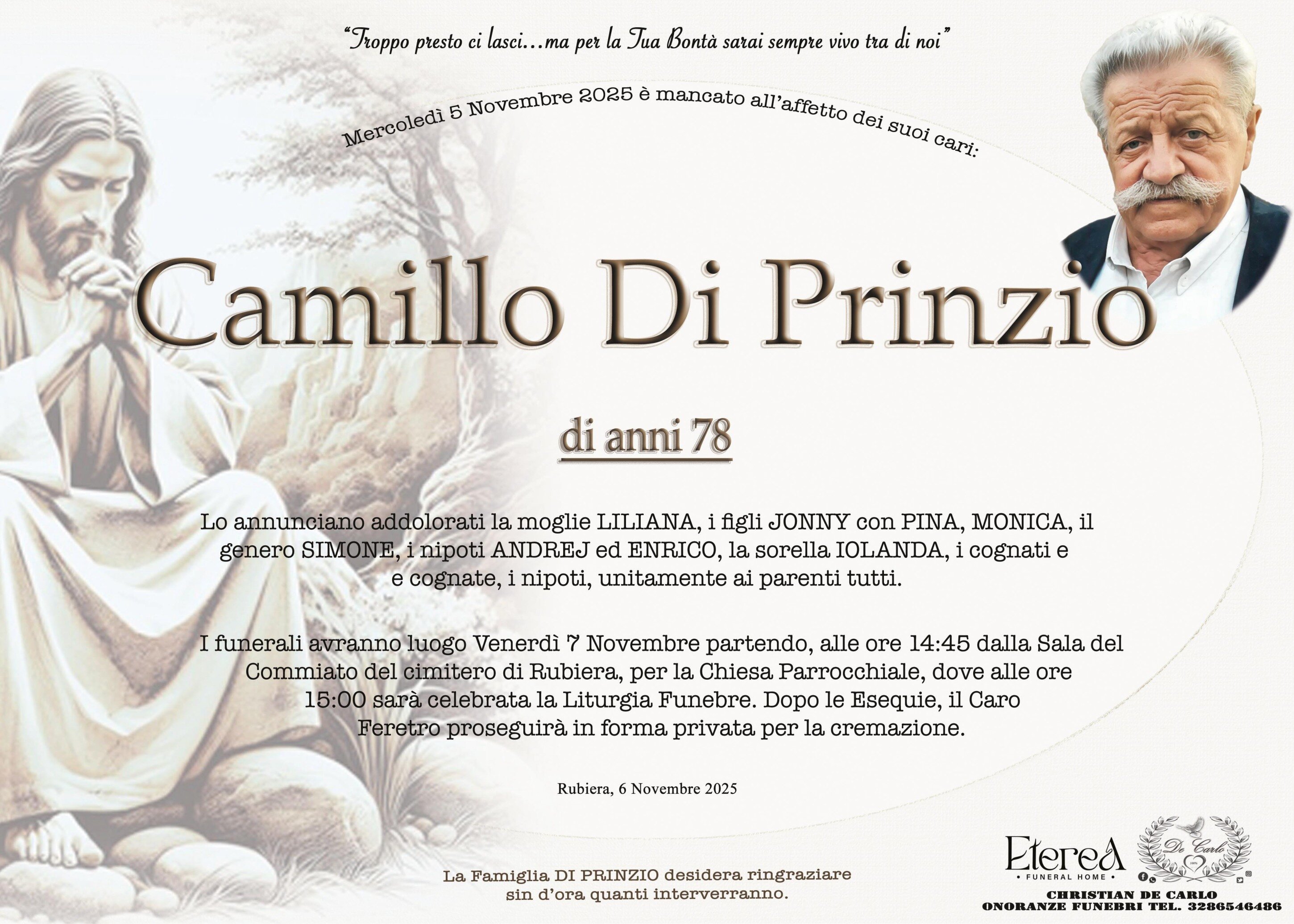 Camillo Di Prinzio di anni 78