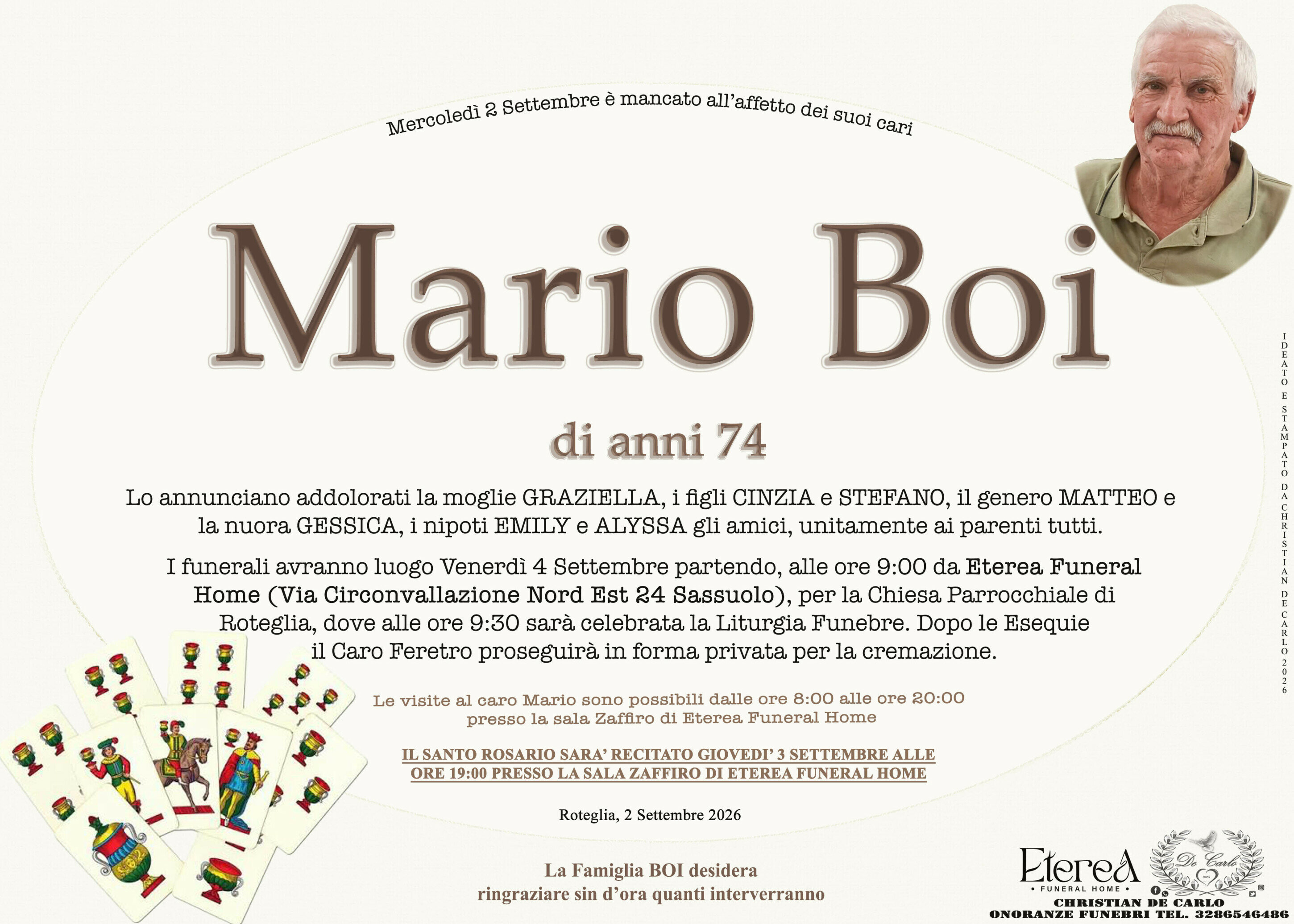 Mario Boi di anni 74