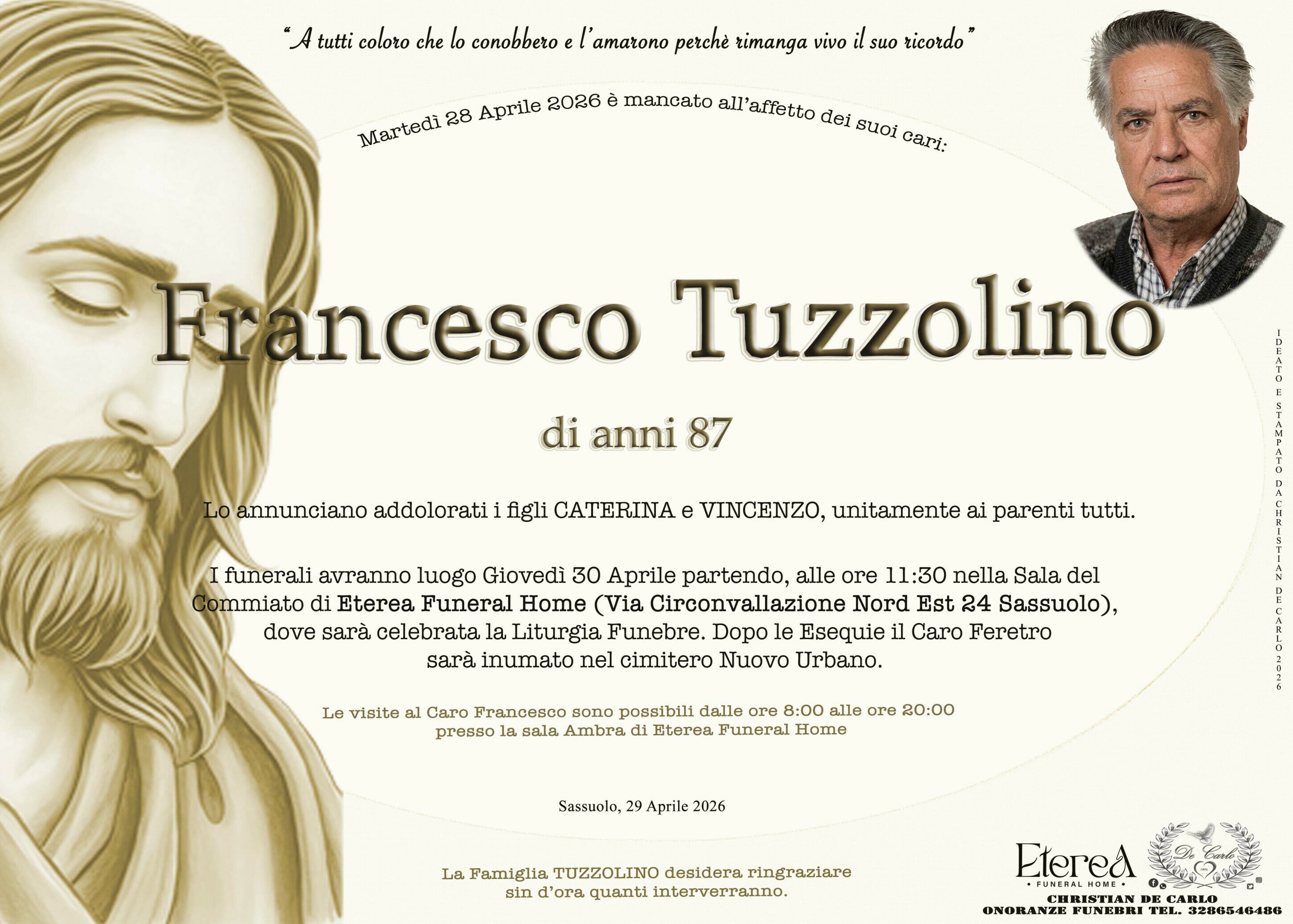 Francesco Tuzzolino di anni 87