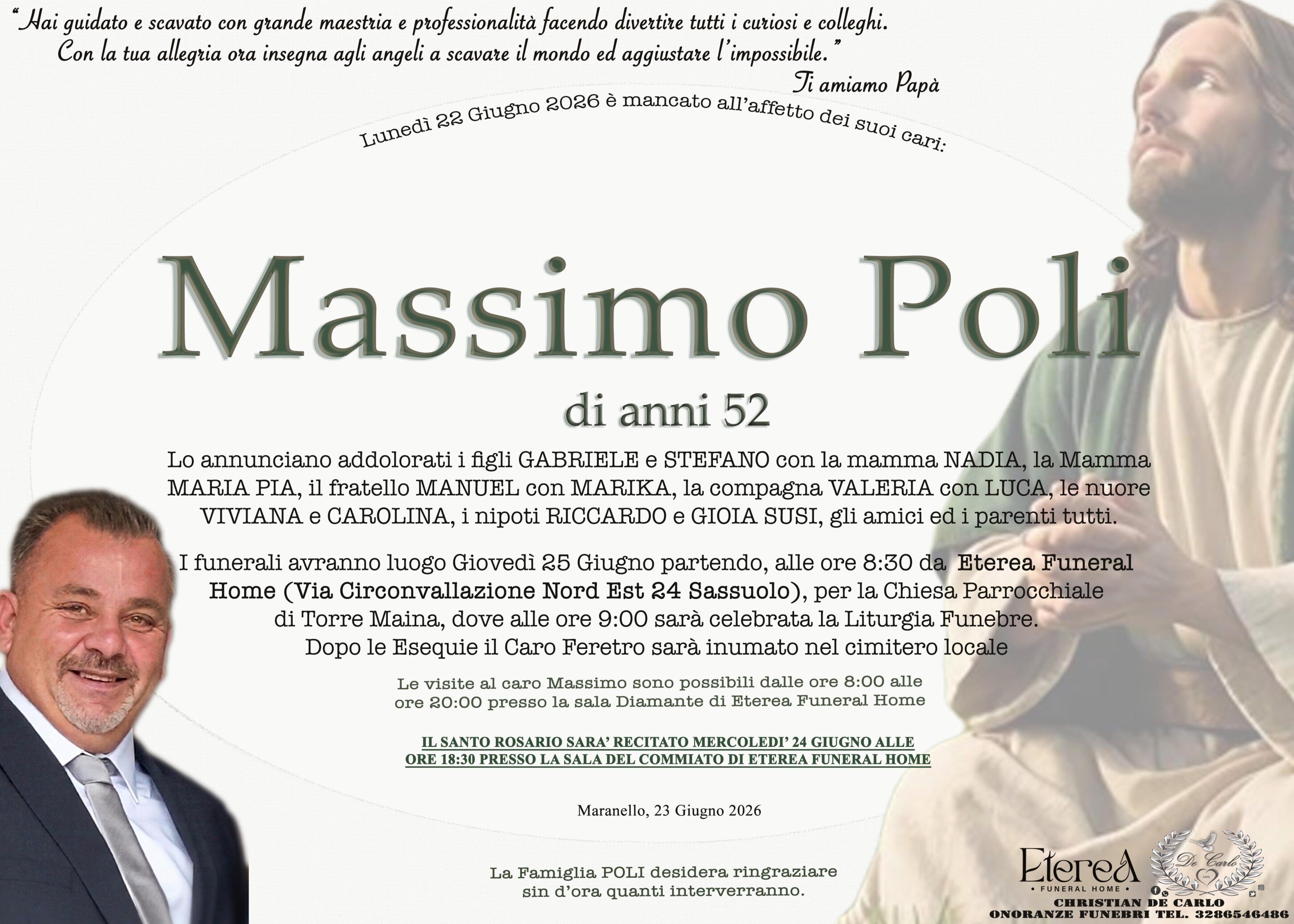 Massimo Poli di anni 52