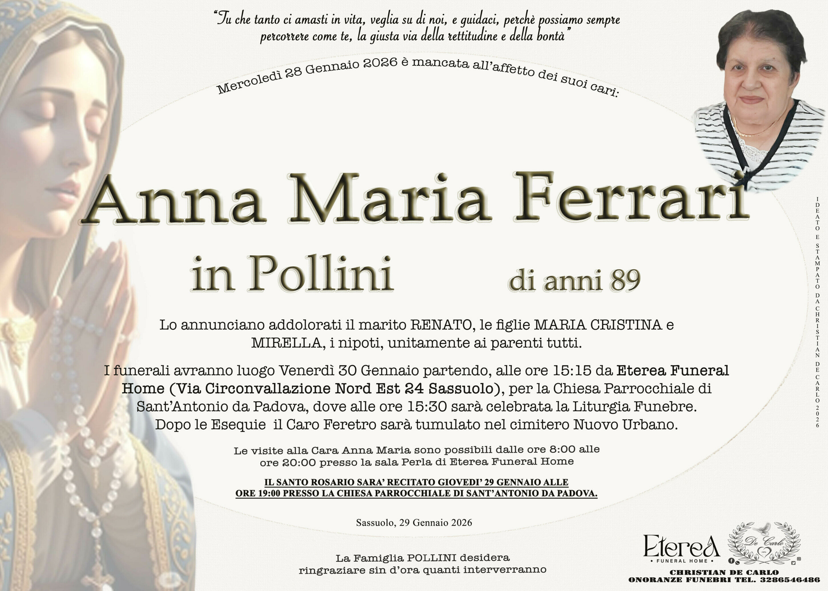 Anna Maria Ferrari in Pollini di anni 89