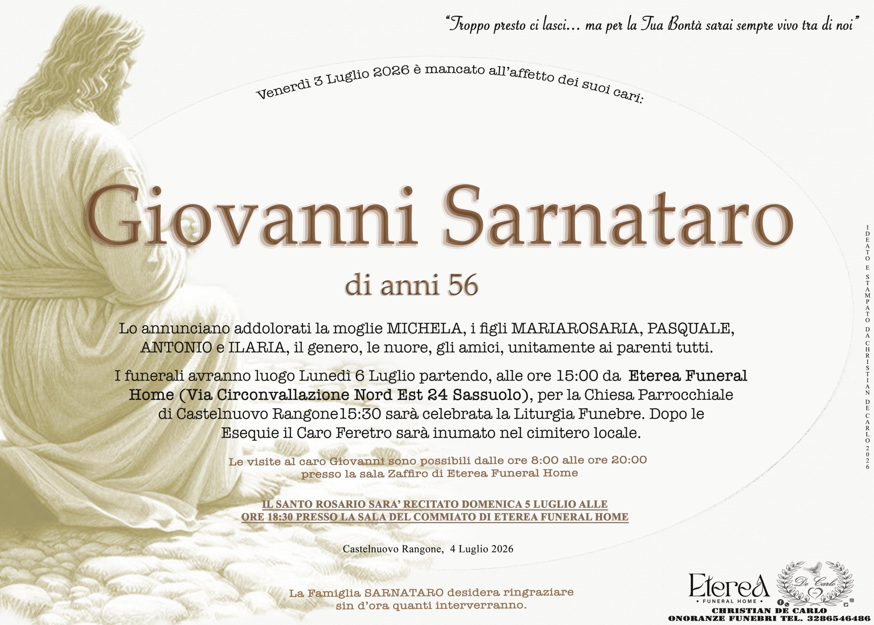 Giovanni Sarnataro di anni 56