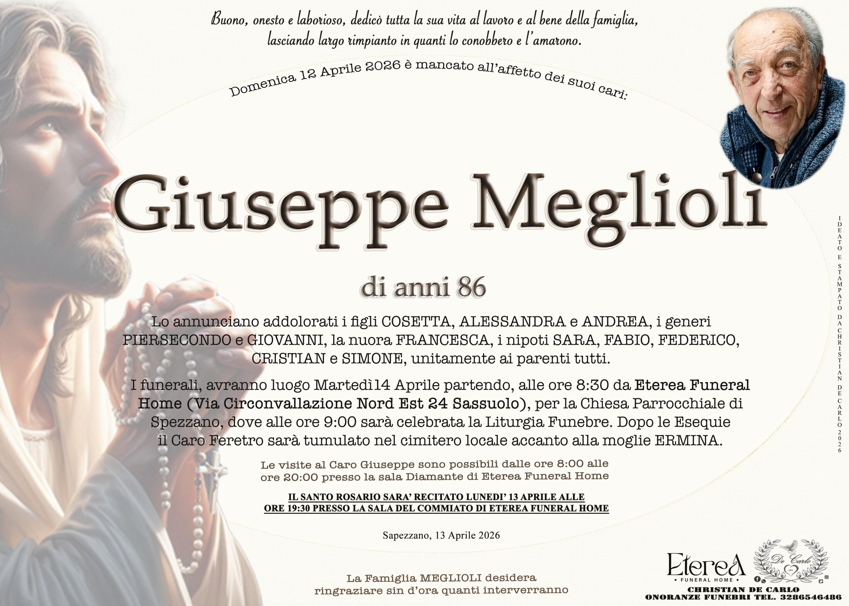 Giuseppe Meglioli di anni Giuseppe Meglioli di anni