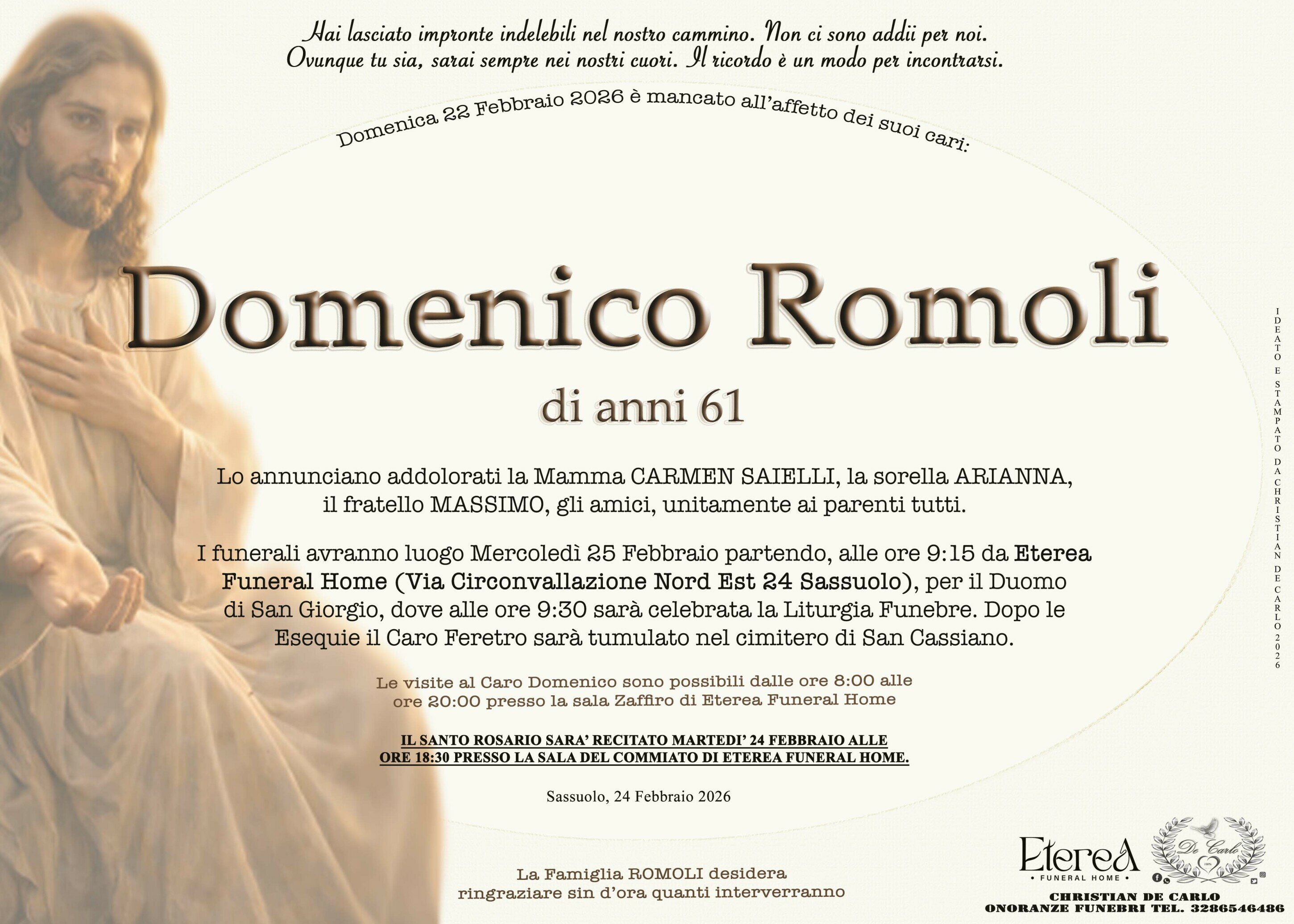 Domenico Romoli di anni 61