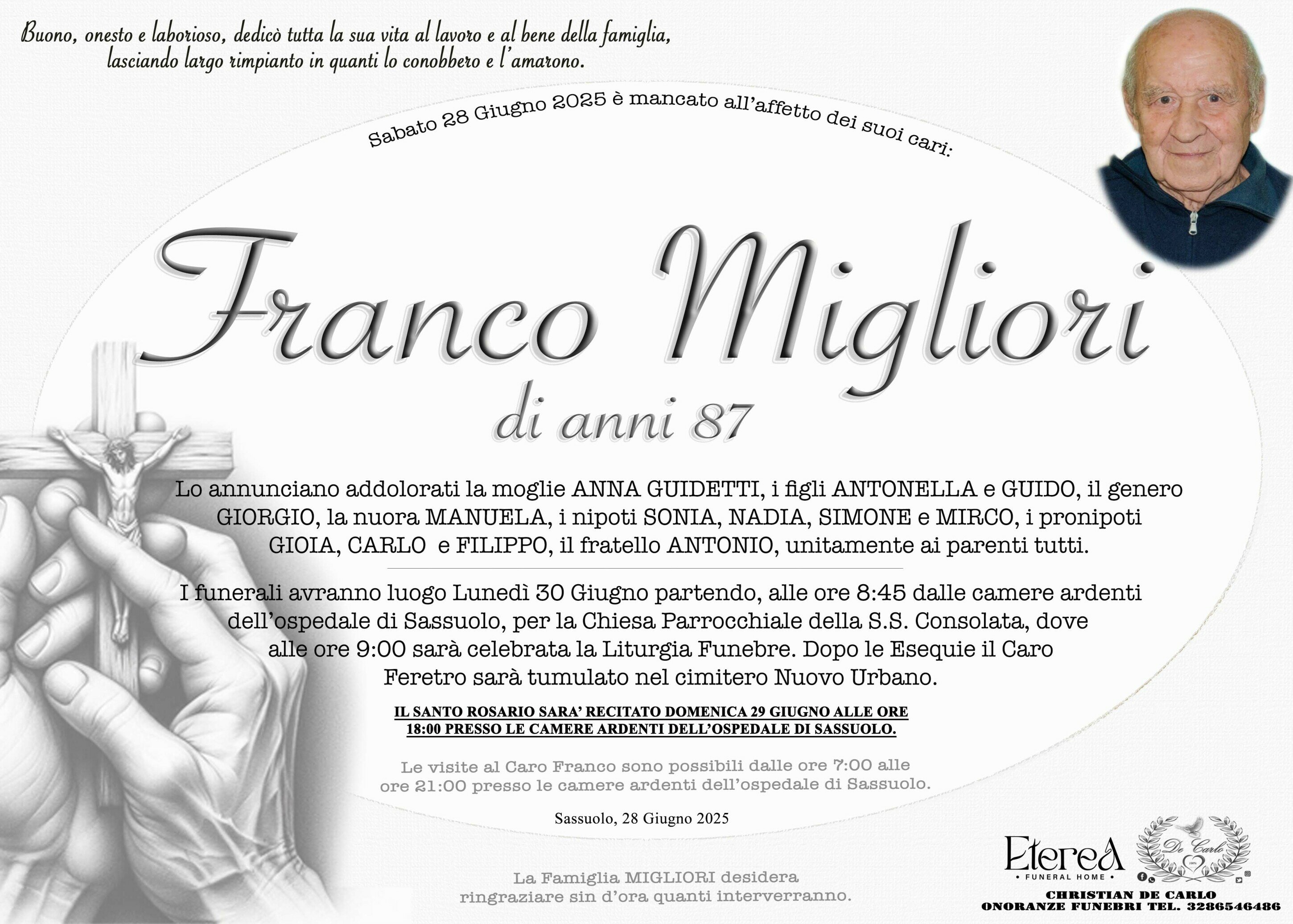 Franco Migliori di anni 87