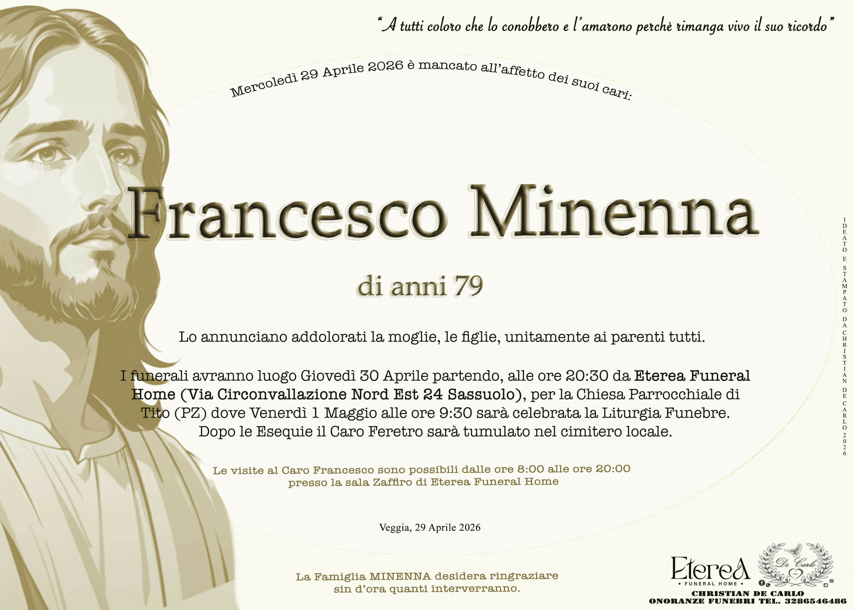 Francesco Minenna di anni 79 Francesco Minenna di anni 79