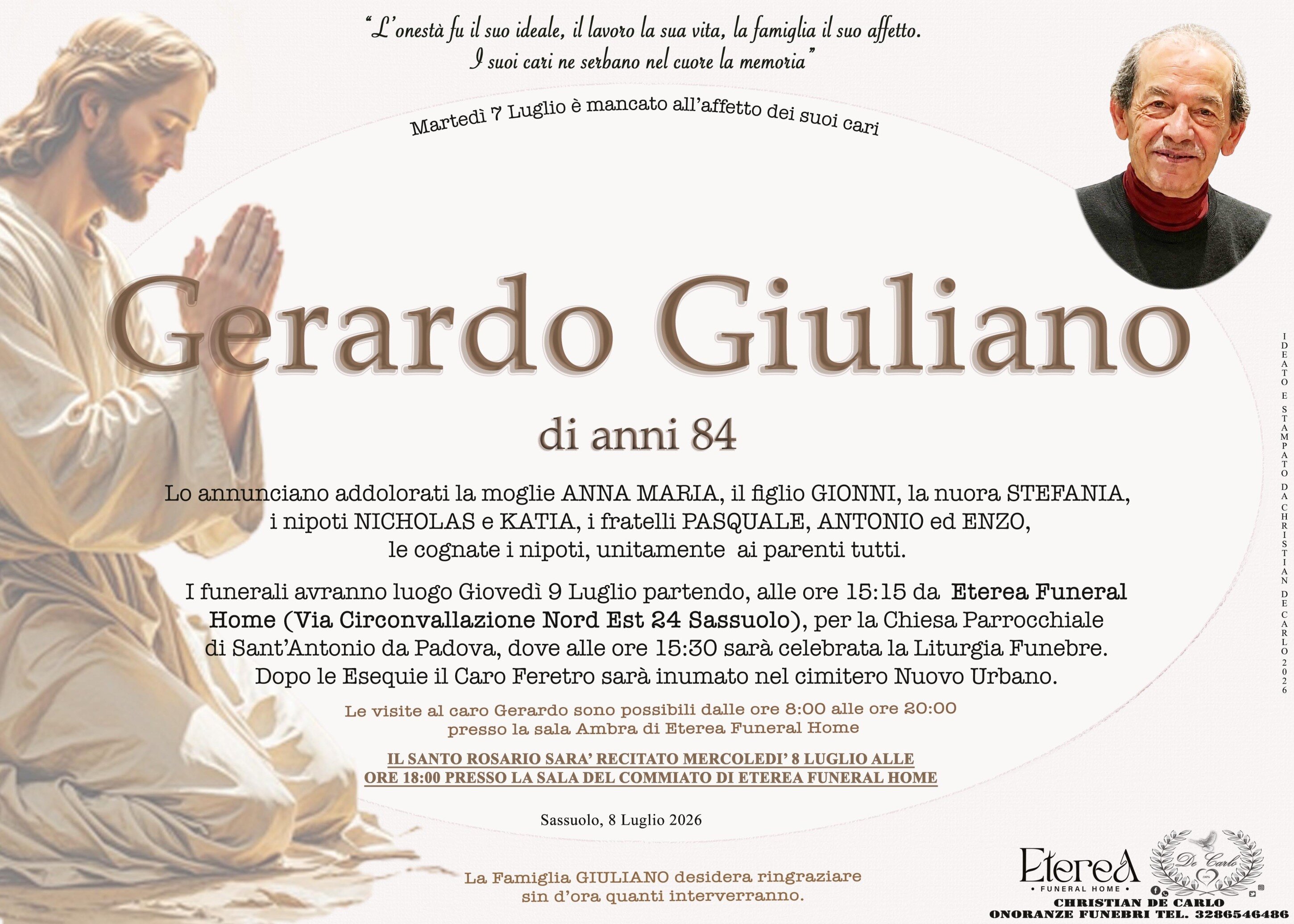 Giuliano Gerardo di anni 84 Giuliano Gerardo di anni 84