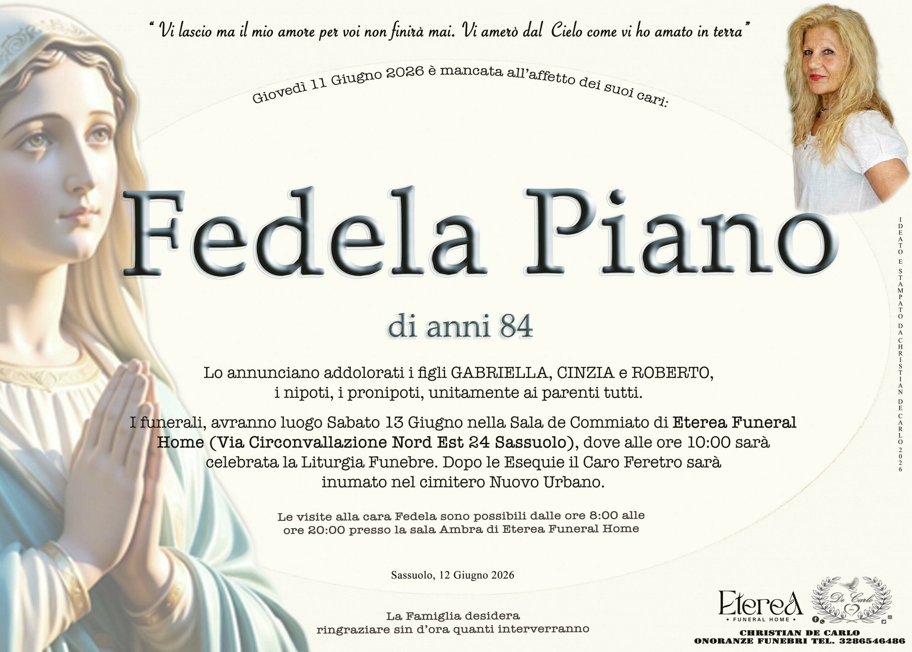 Fedela Piano di anni 84
