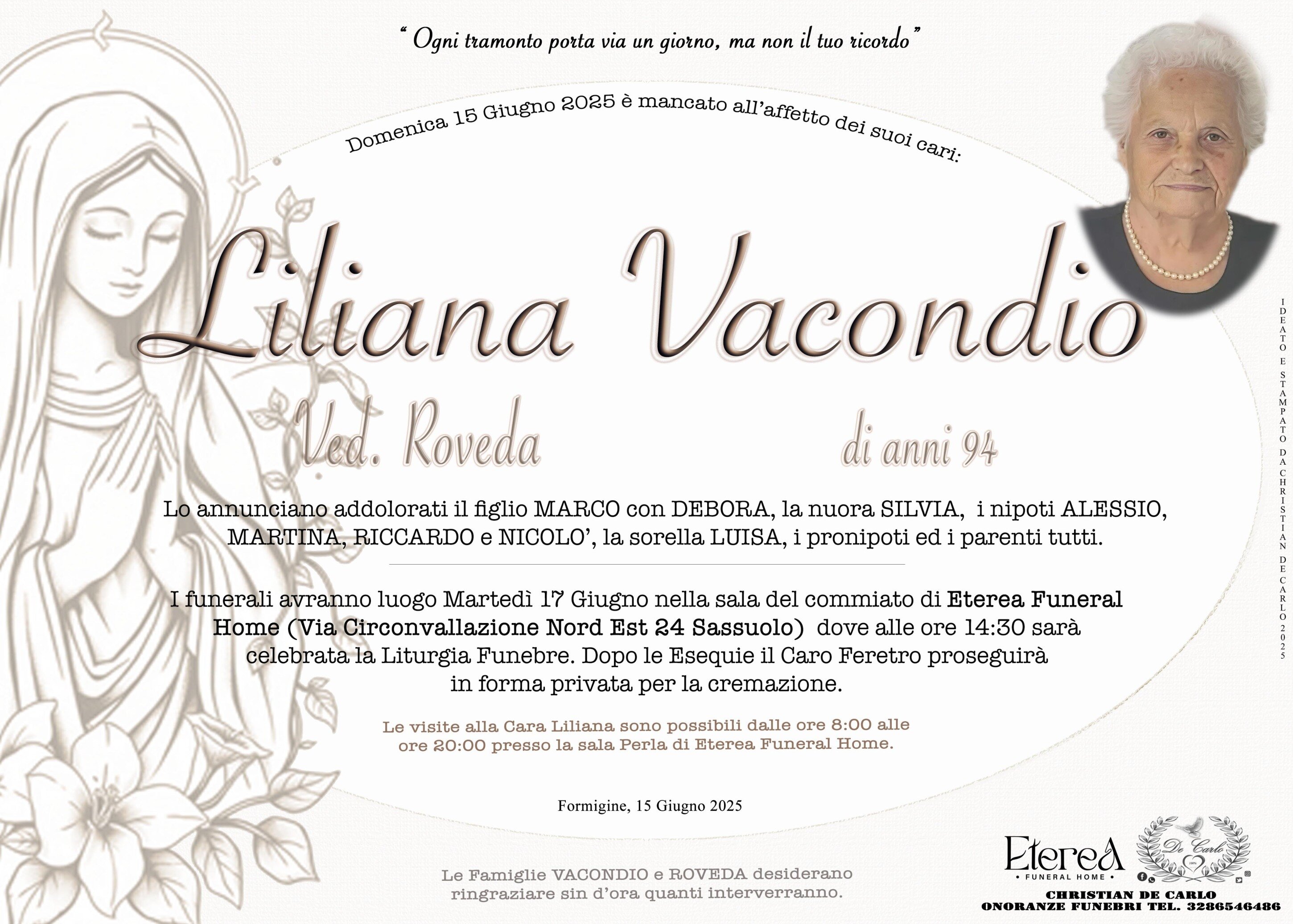 Liliana Vacondio di anni 94