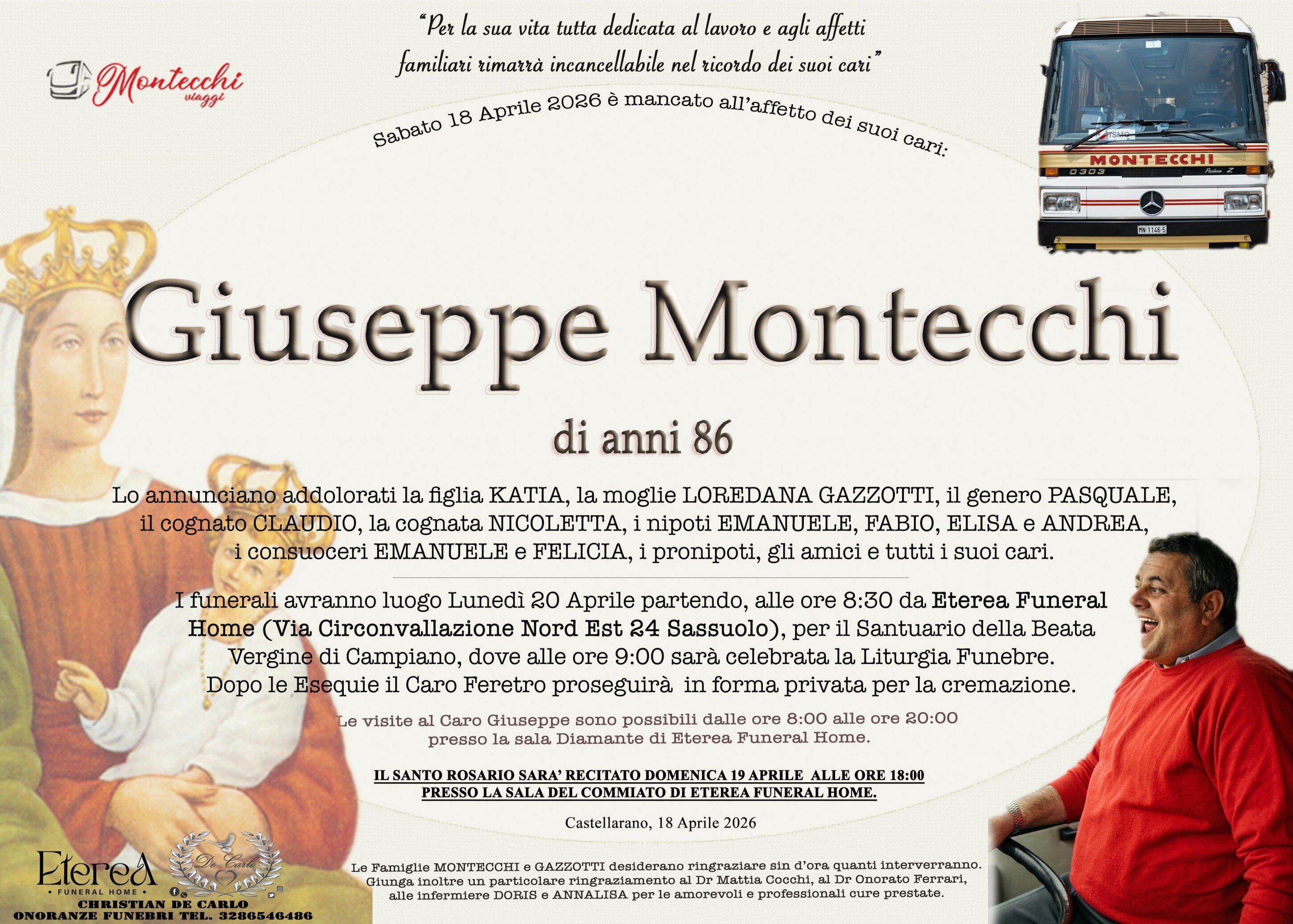 Giuseppe Montecchi di anni 86