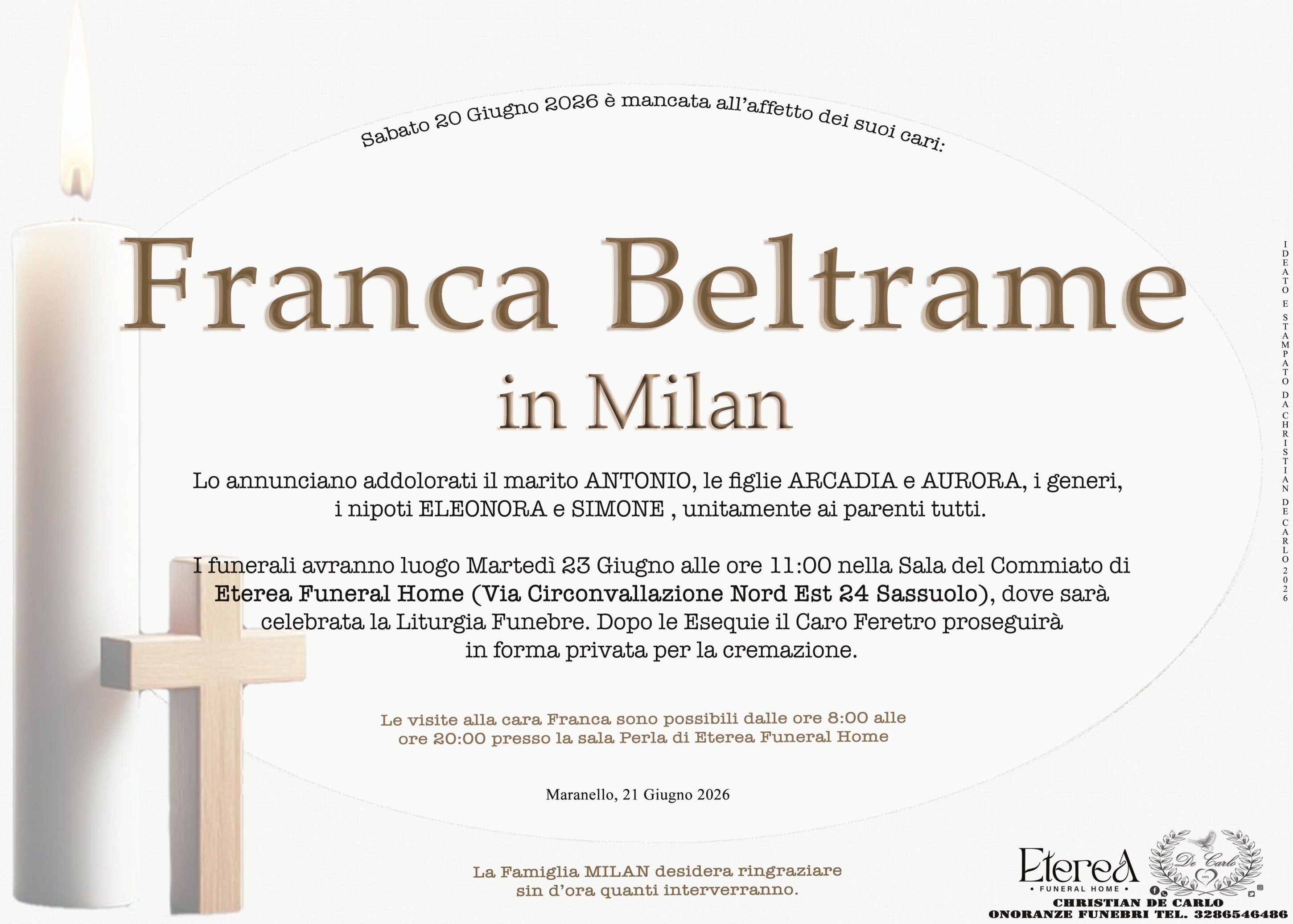 Franca Beltrame in Milan di anni 85 Franca Beltrame in Milan di anni 85