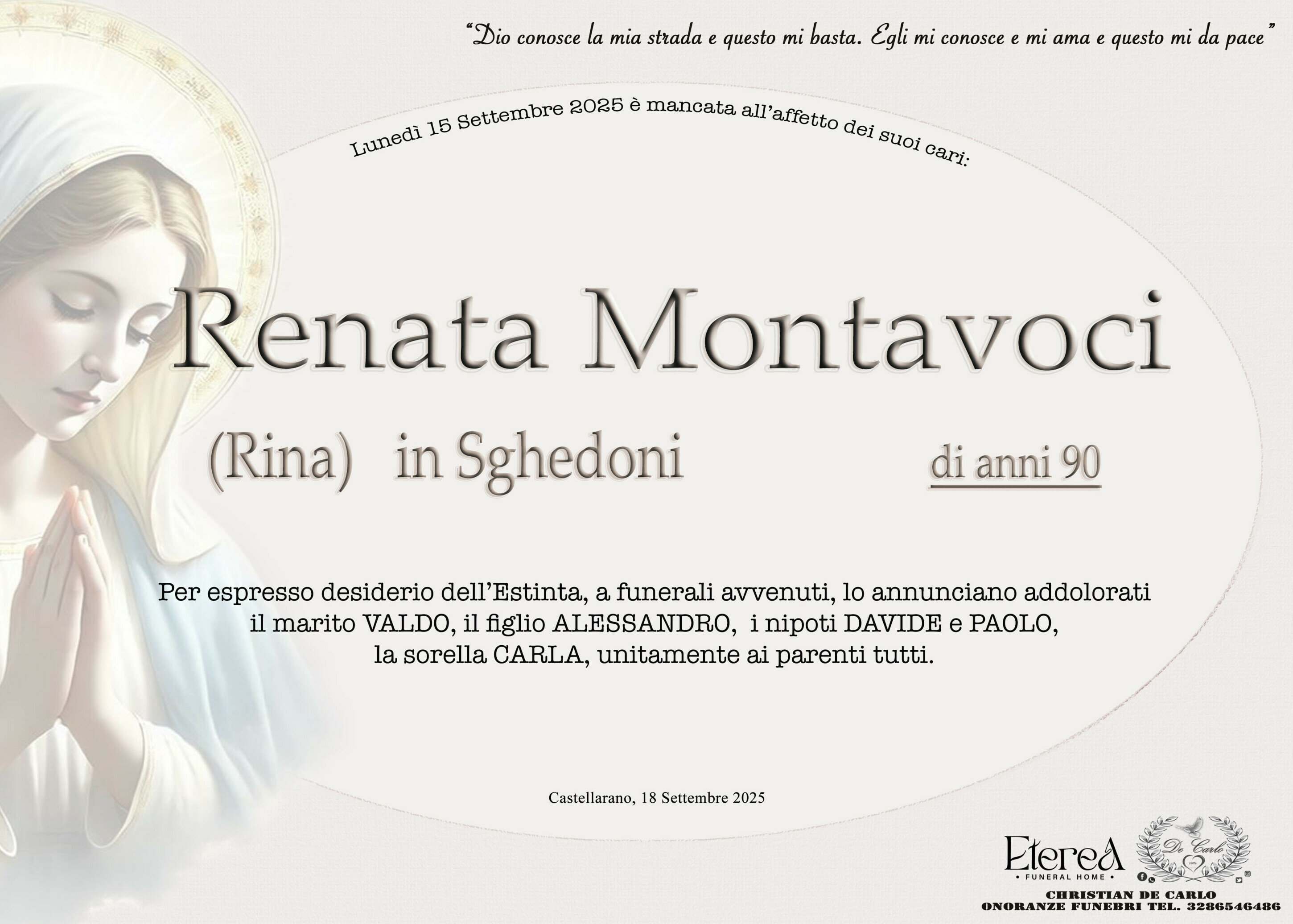 Renata (Rina) Montavoci in Sghedoni di anni 90