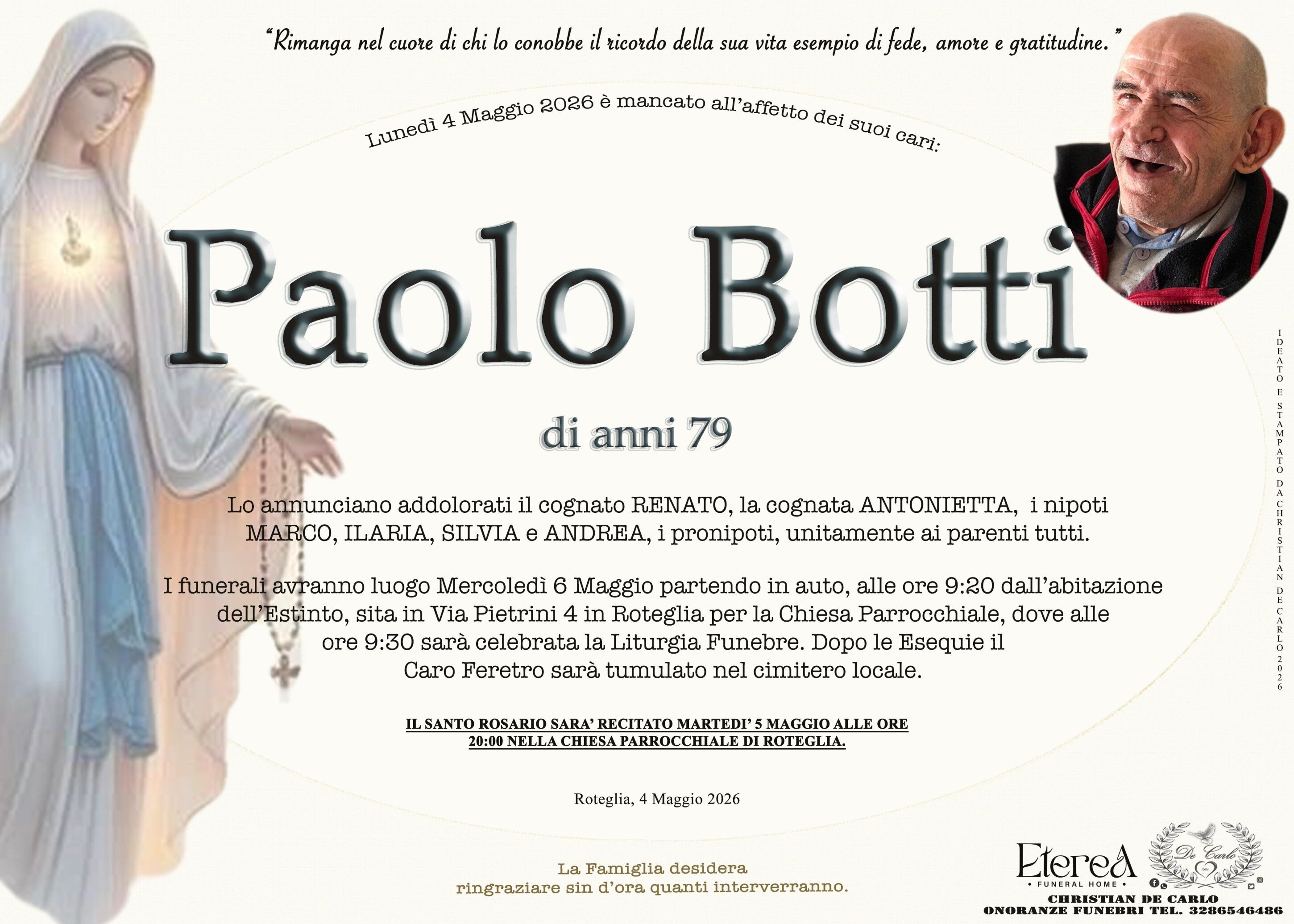 Paolo Botti di anni 79 Paolo Botti di anni 79
