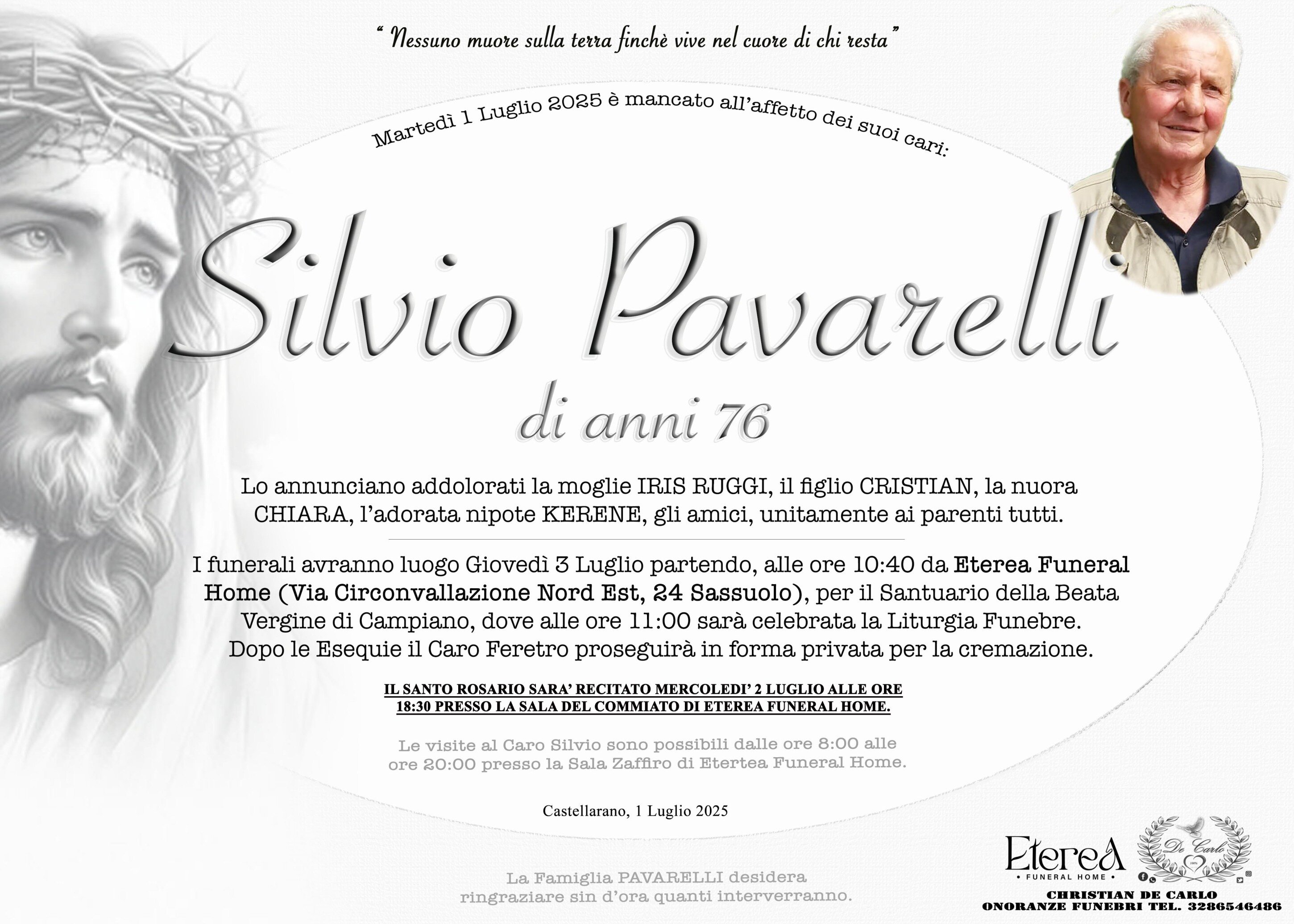 Silvio Pavarelli di anni 76 Silvio Pavarelli di anni 76