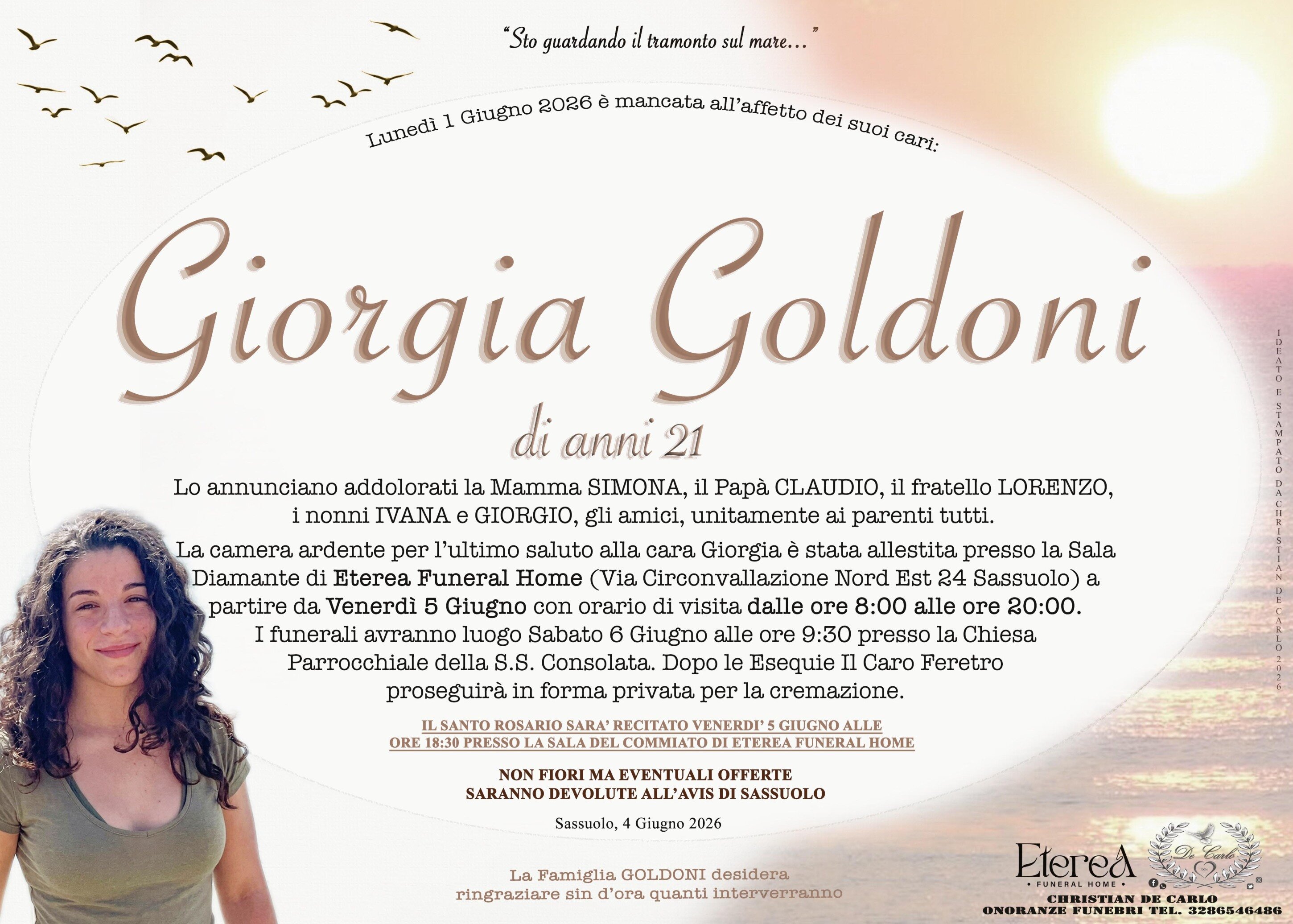 Giorgia Goldoni di anni 21