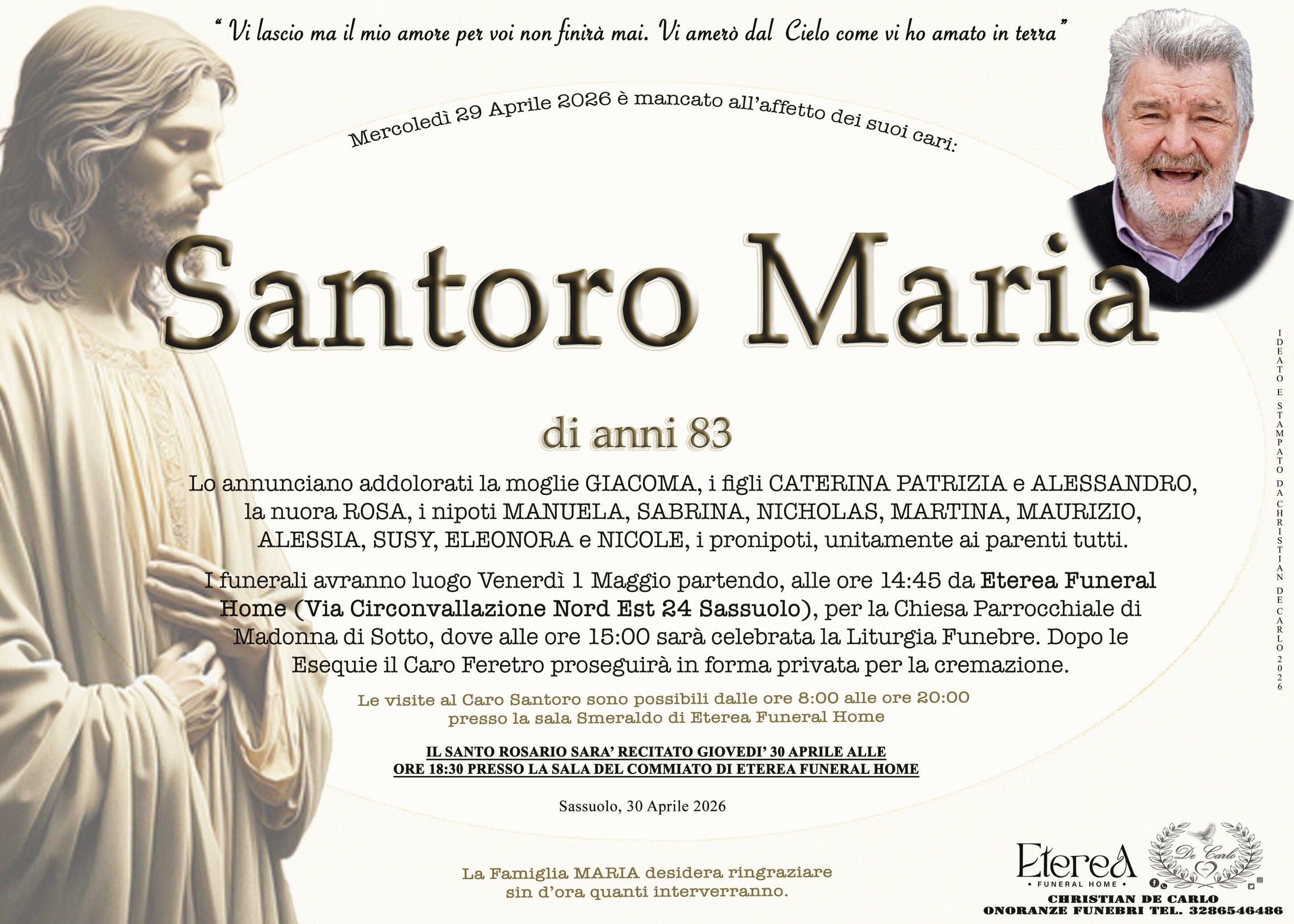 Santoro Maria di anni 83 Santoro Maria di anni 83