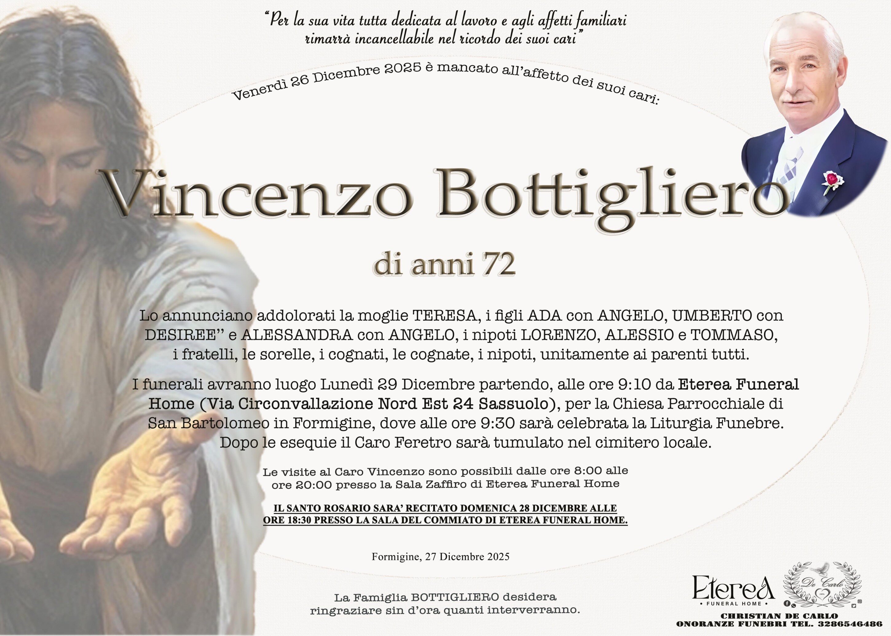 Vincenzo Bottigliero di anni 72 Vincenzo Bottigliero di anni 72