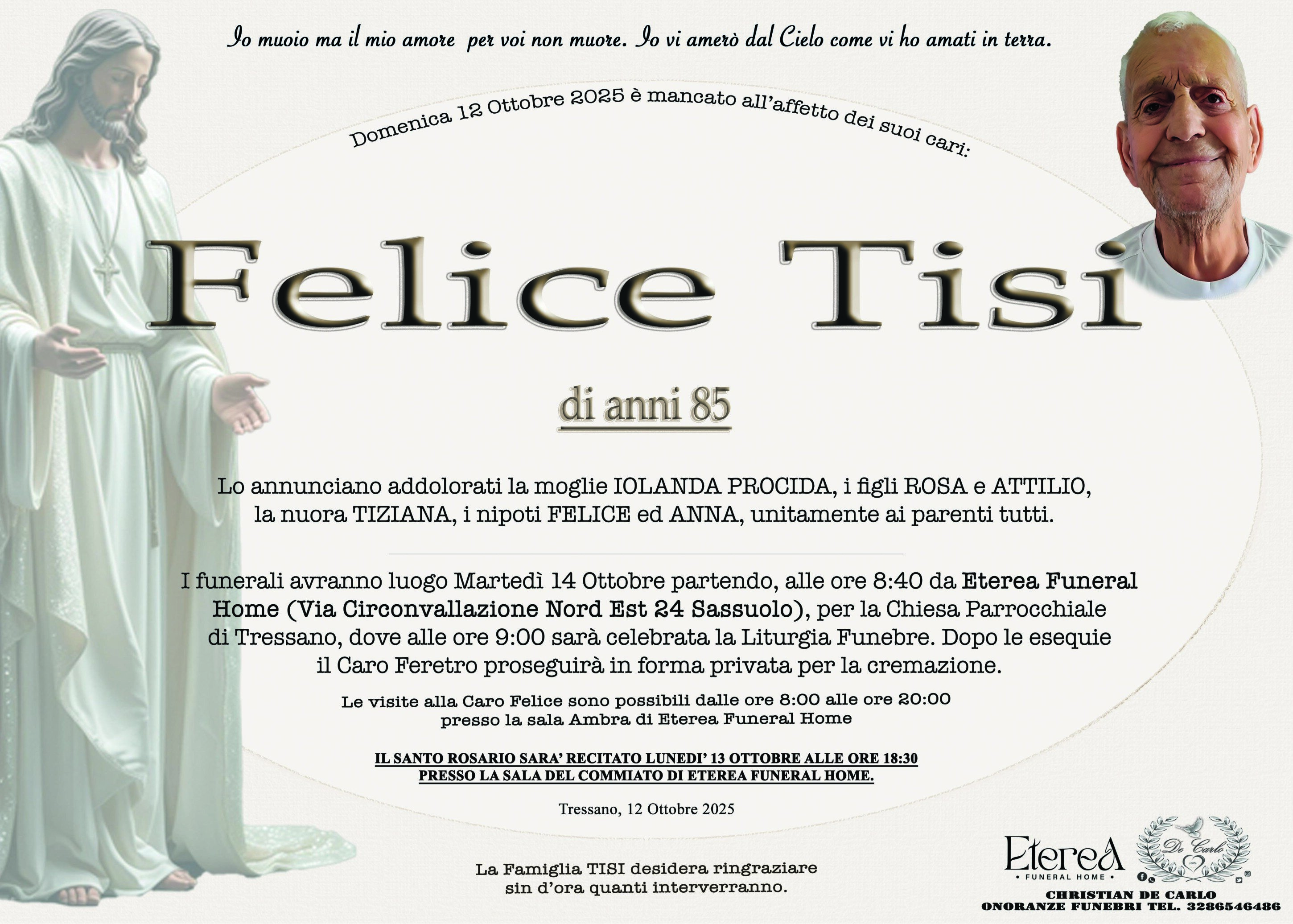 Felice Tisi di anni 85