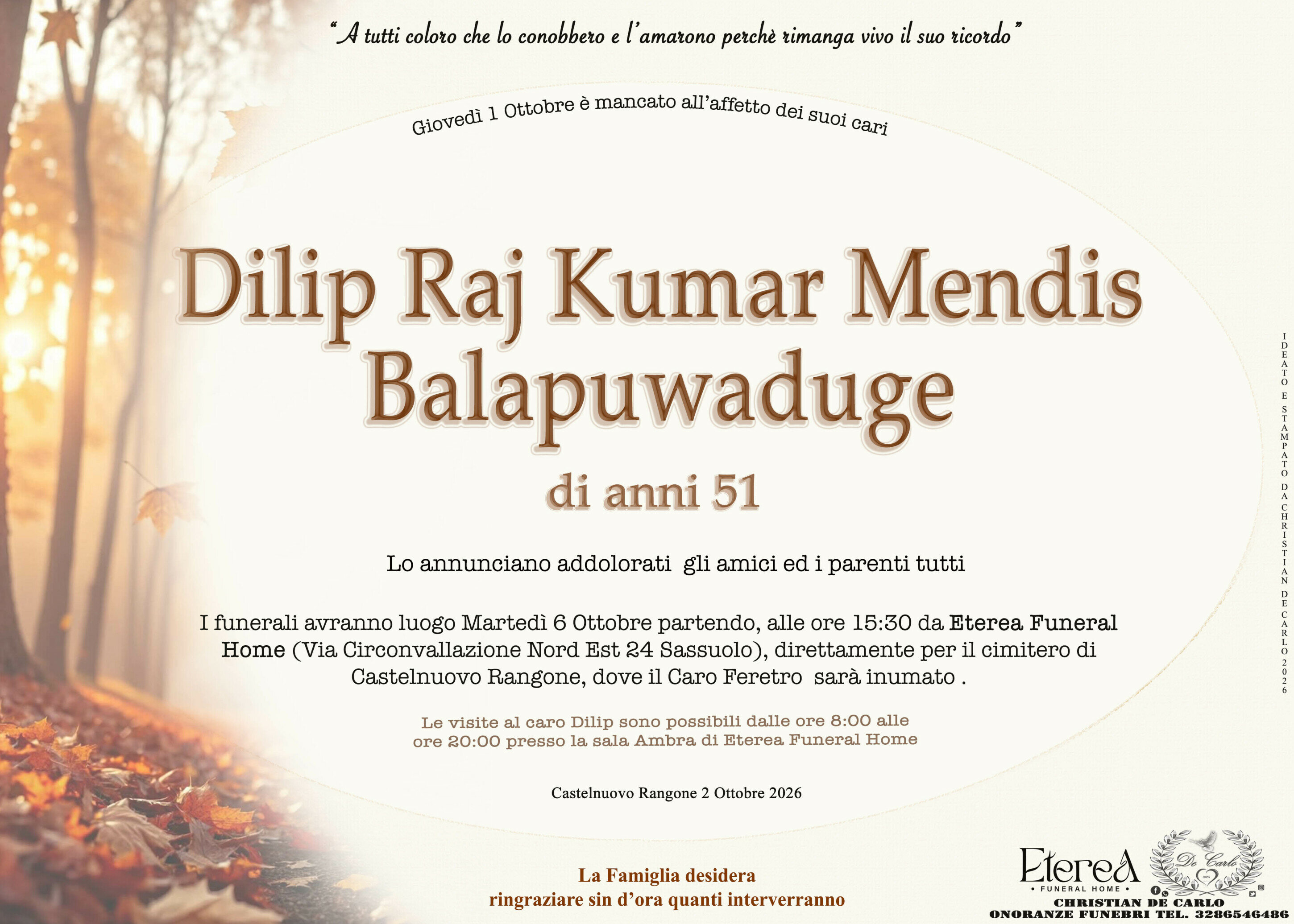 Dilip Raj Kumar Mendis Balapuwaduge di anni 51