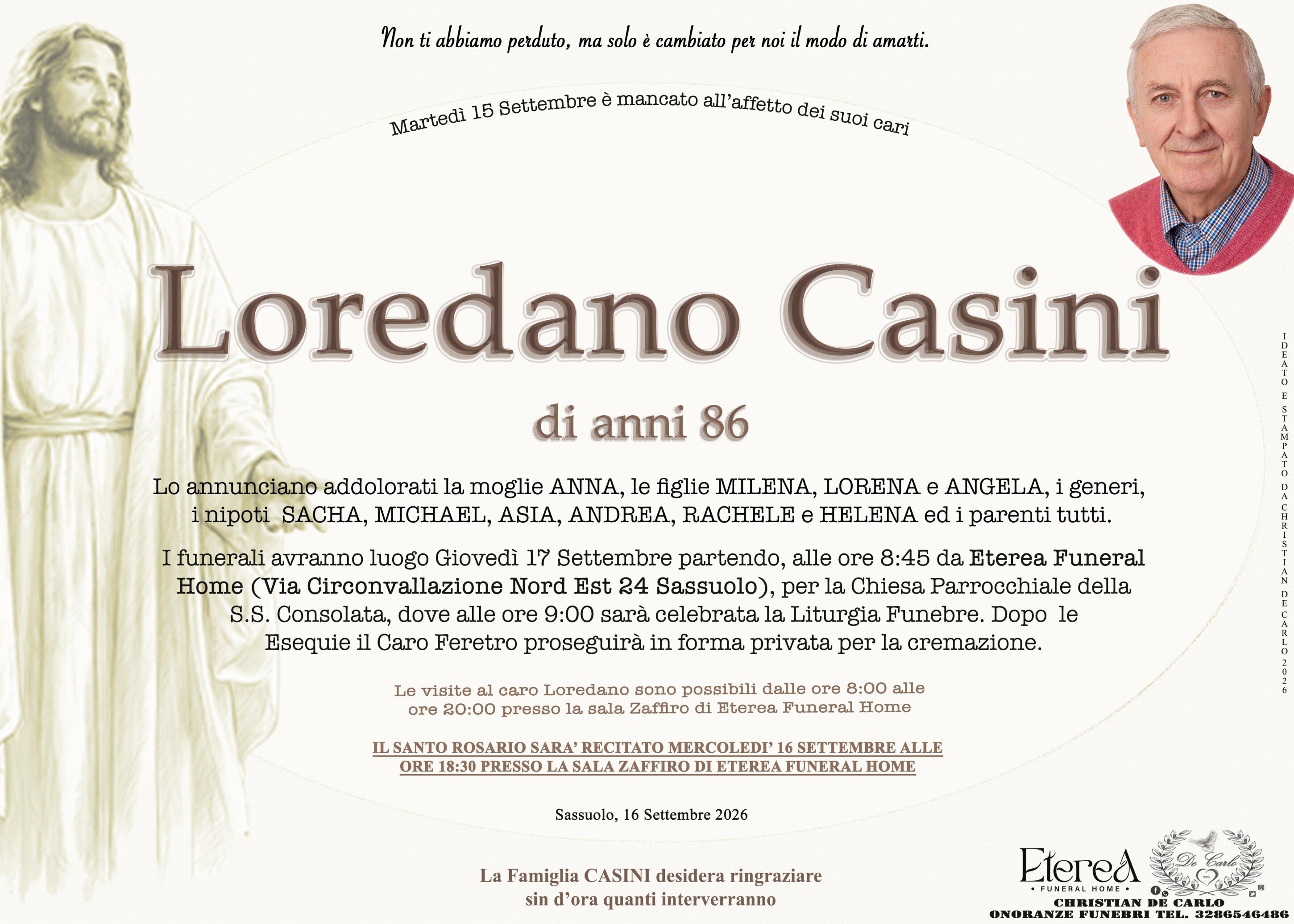 Loredano Casini di anni 86 Loredano Casini di anni 86