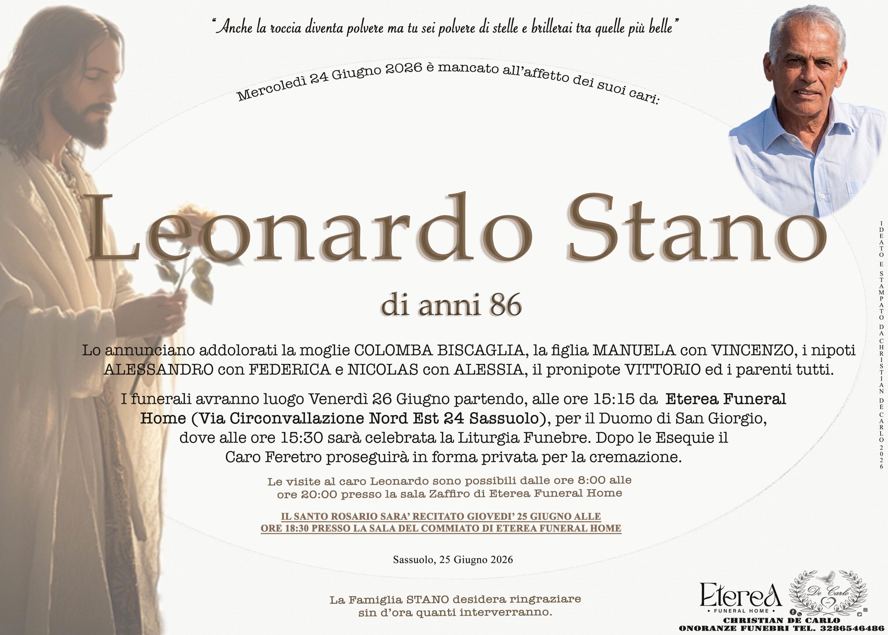 Leonardo Stano di anni 86