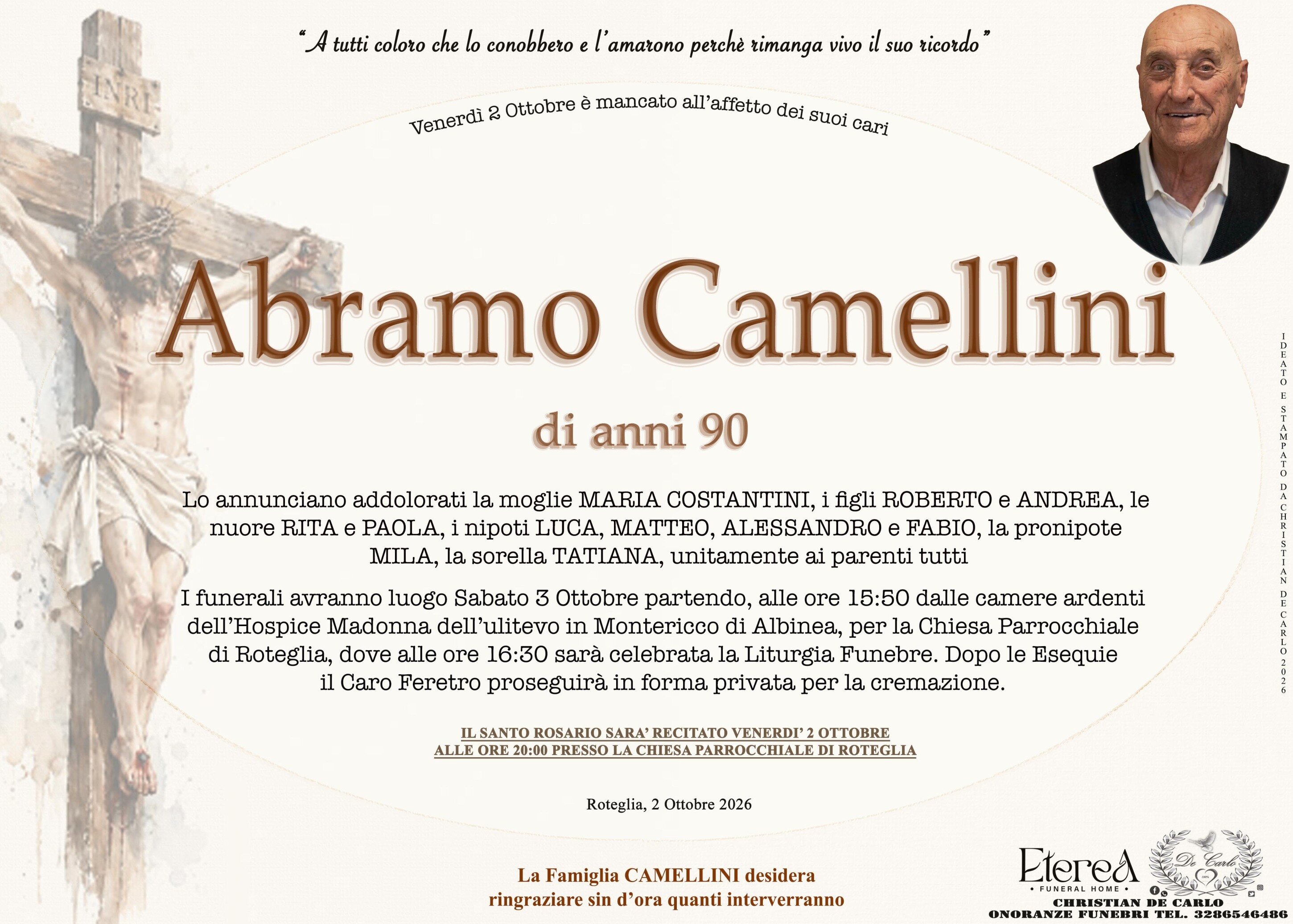 Abramo Camellini di anni 90 Abramo Camellini di anni 90