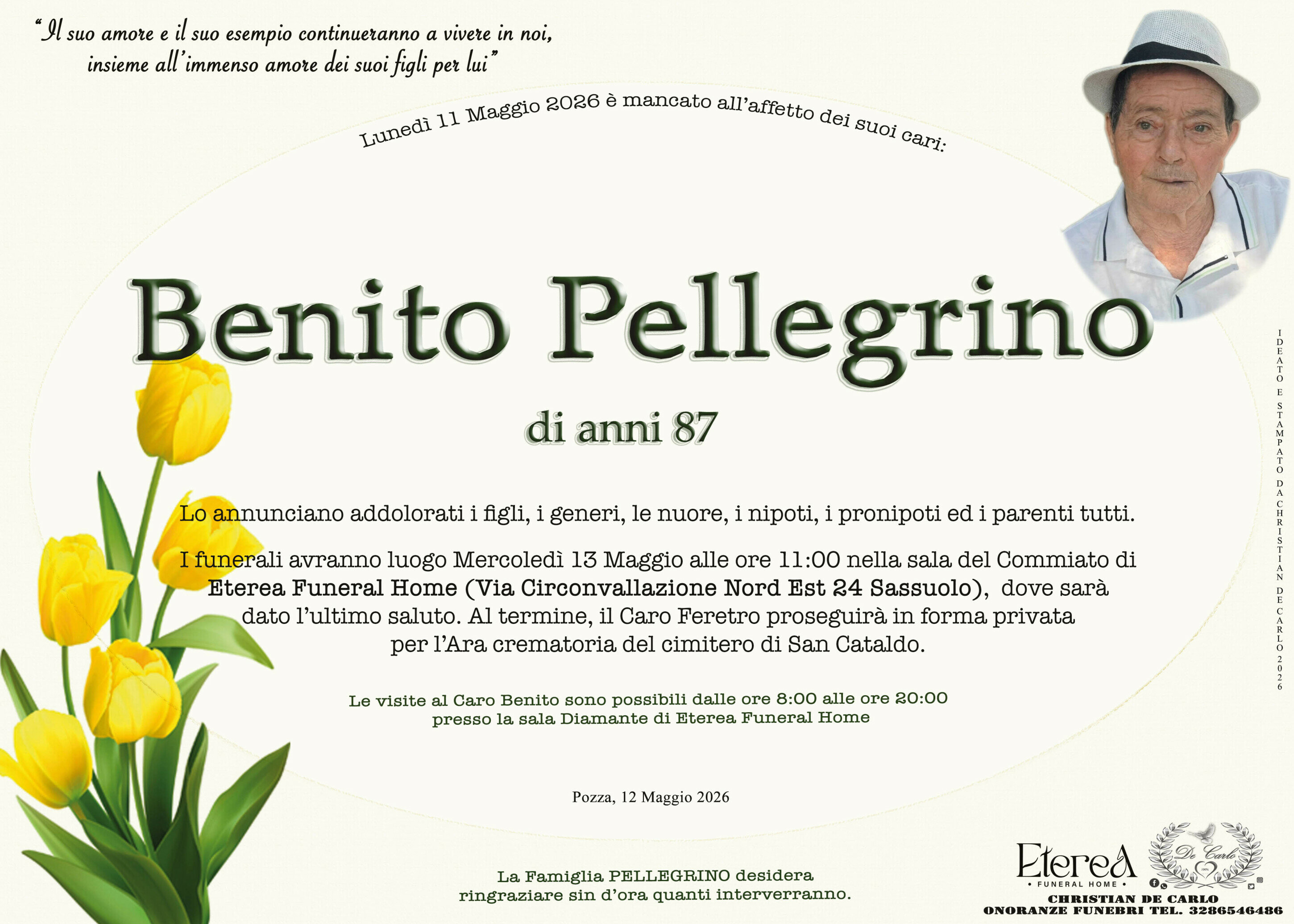 Benito Pellegrino di anni 87 Benito Pellegrino di anni 87