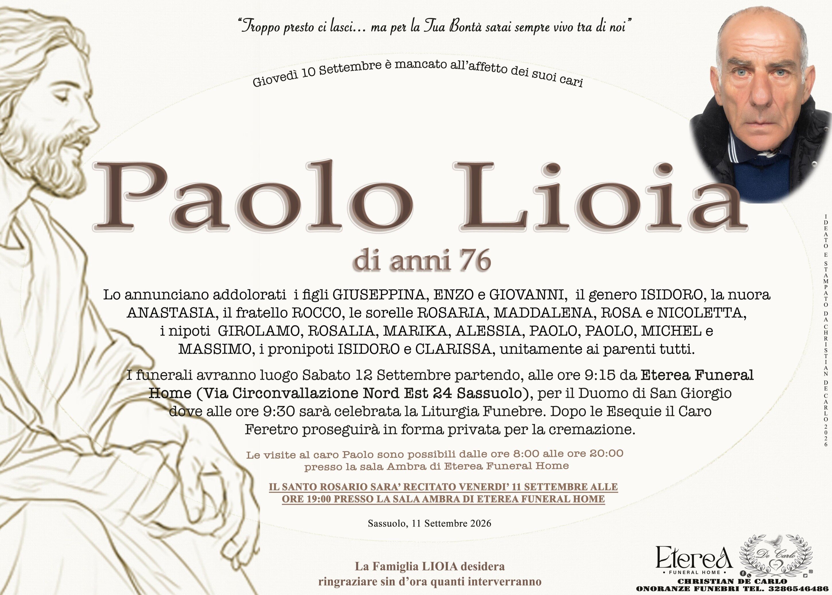 Paolo Lioia di anni 76 Paolo Lioia di anni 76