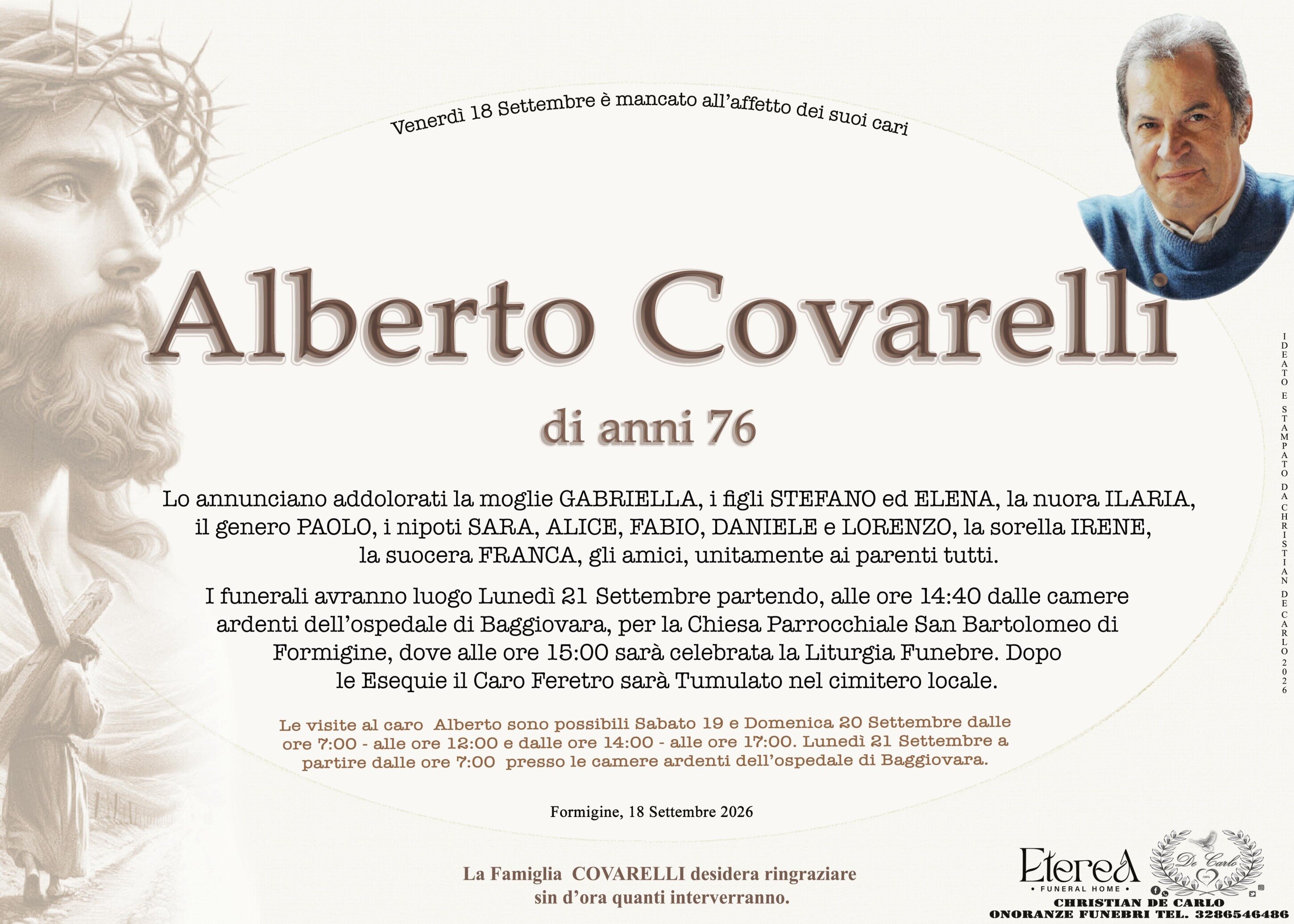 Alberto Covarelli di anni 76