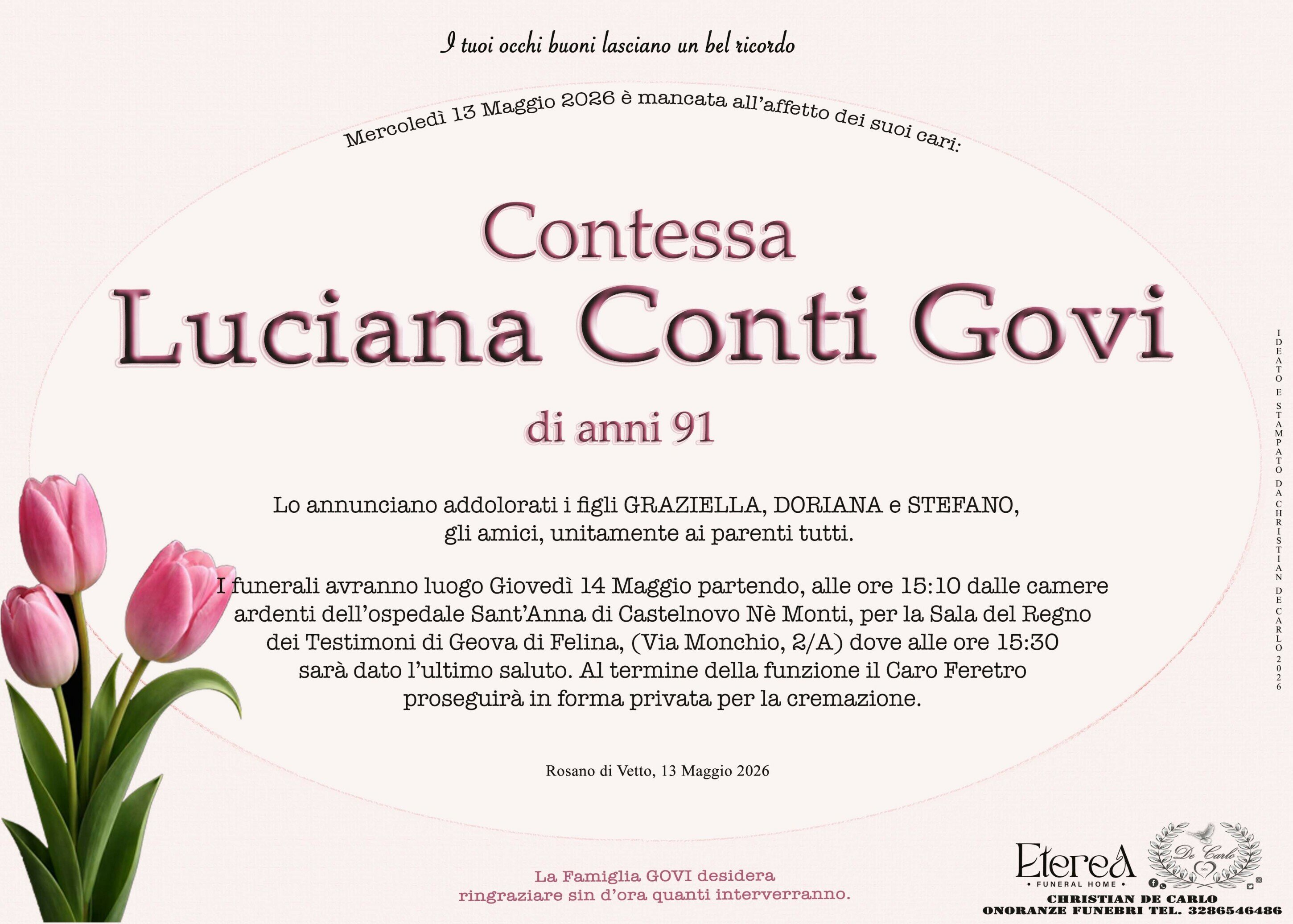 Contessa Luciana Conti Govi di anni 91 Contessa Luciana Conti Govi di anni 91