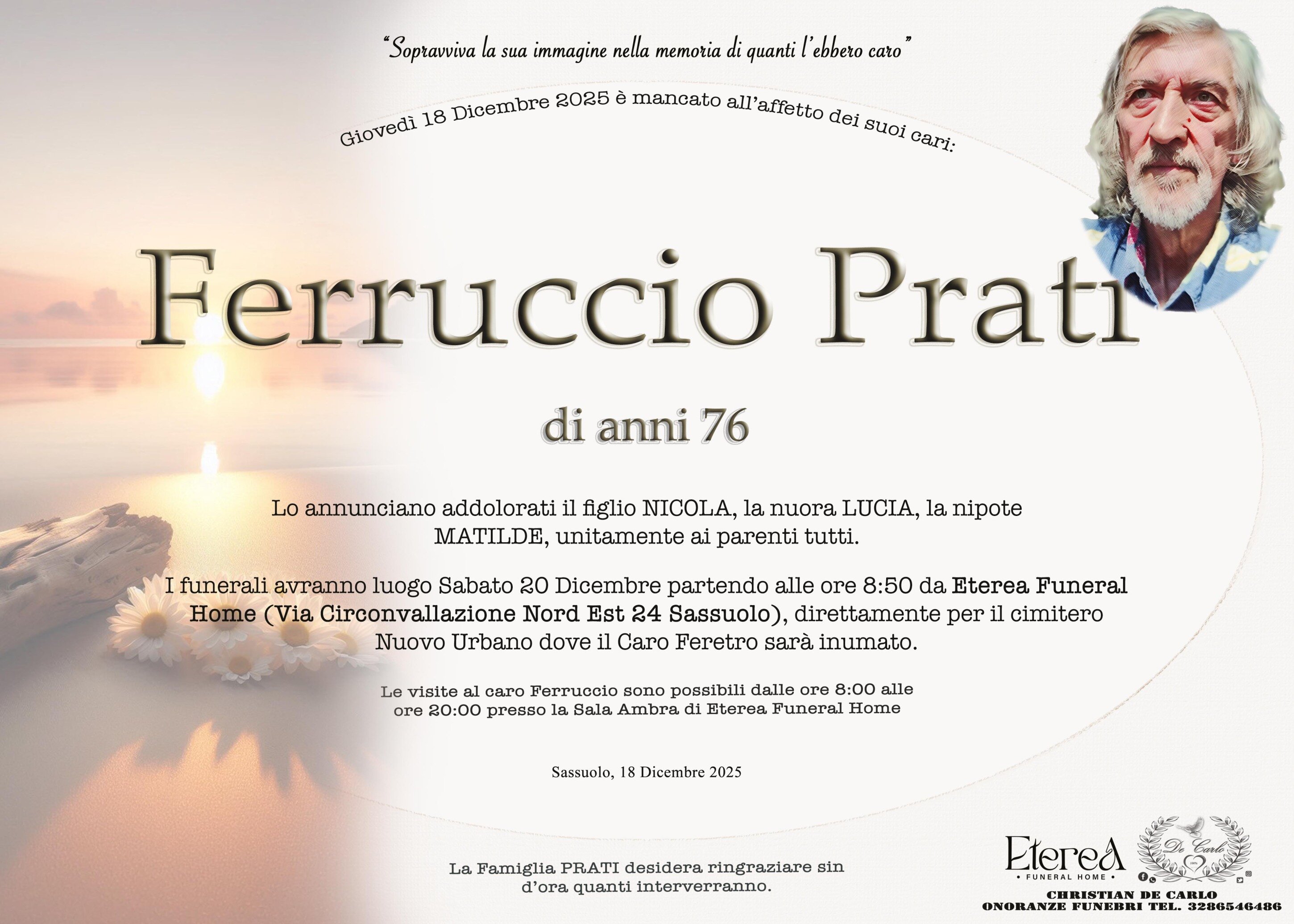 Ferruccio Prati di anni 76 Ferruccio Prati di anni 76
