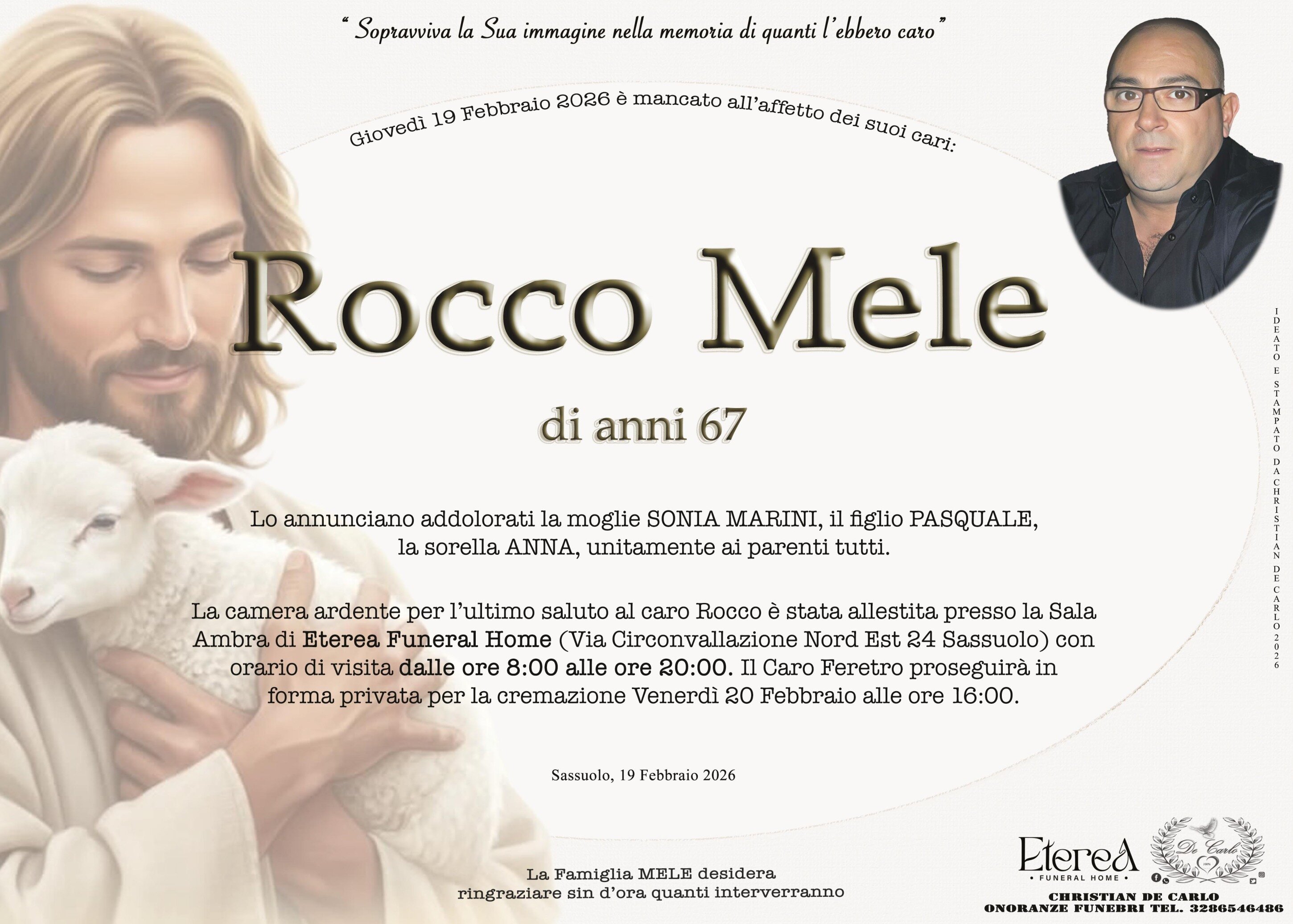 Rocco Mele di anni 67 Rocco Mele di anni 67