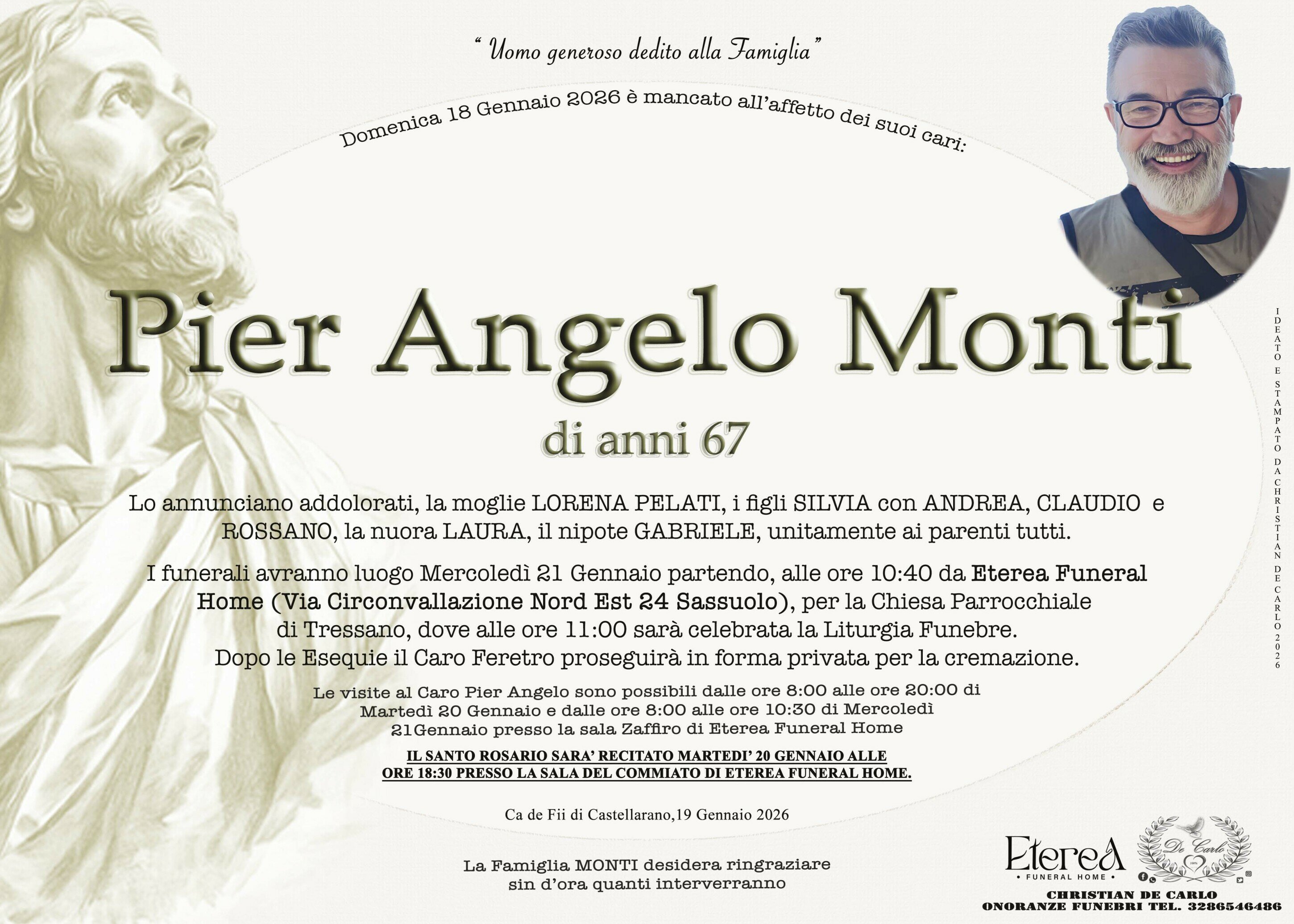Pier Angelo Monti di anni 67