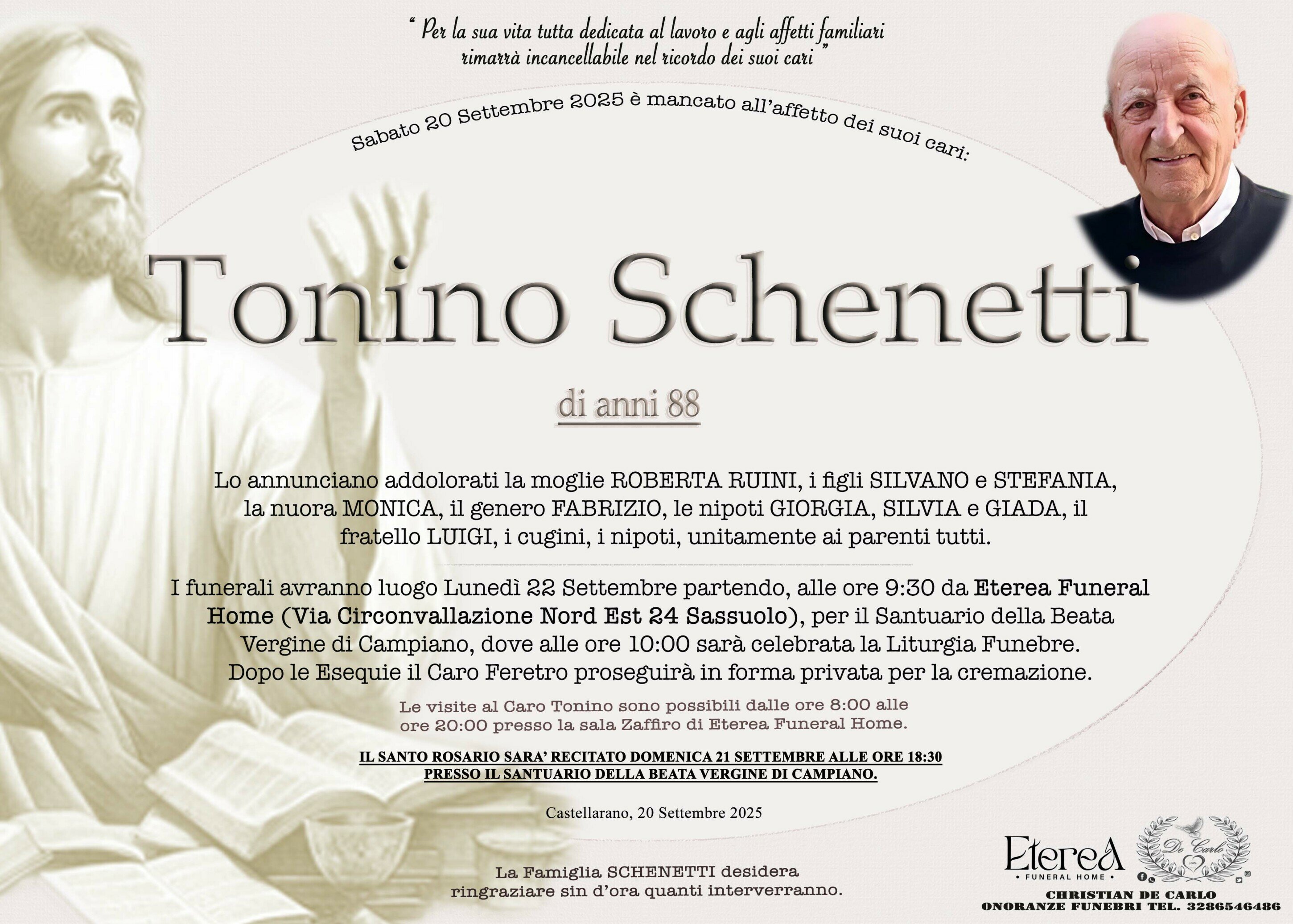 Tonino Schenetti di anni 88