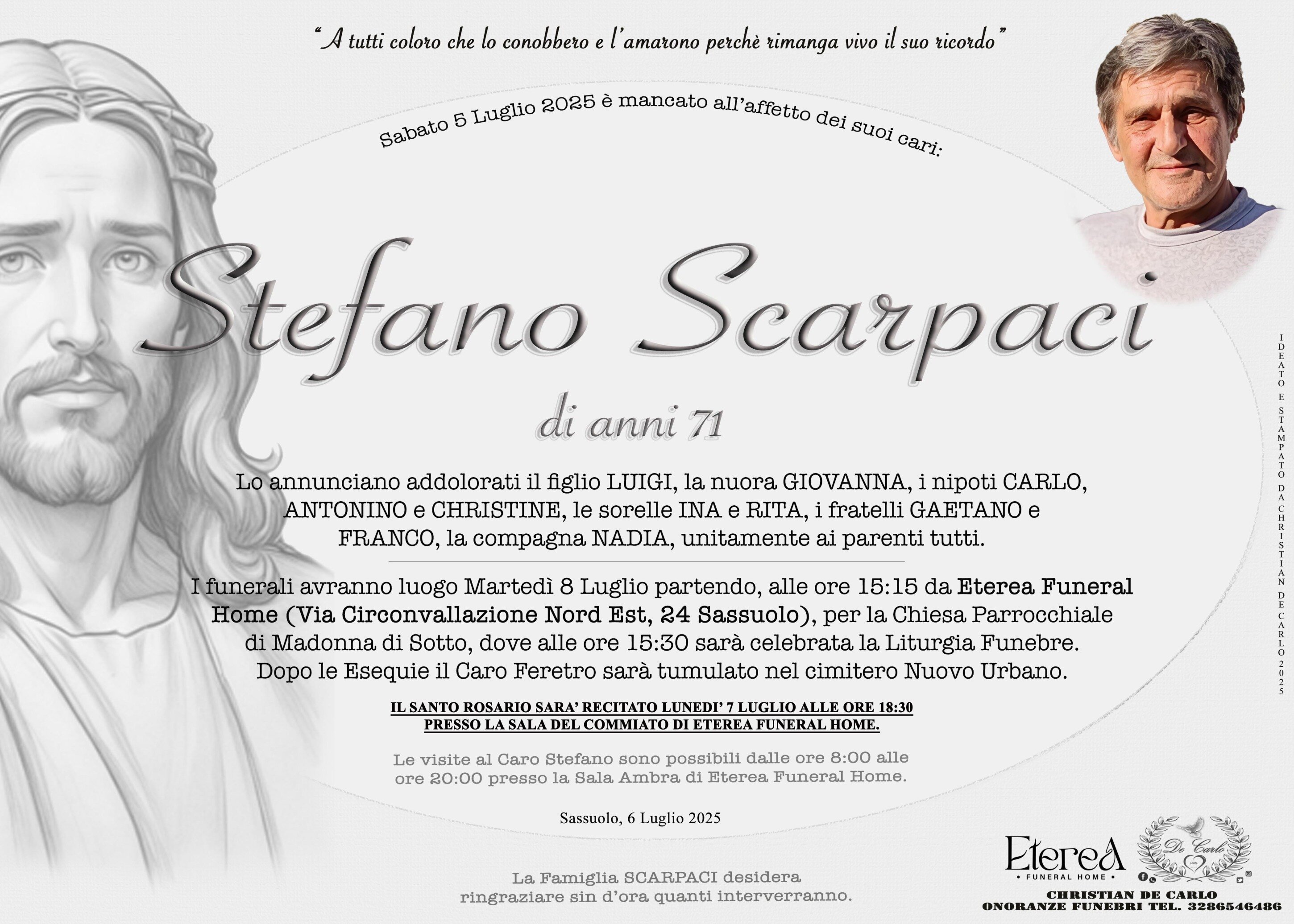 Stefano Scarpaci di anni 71