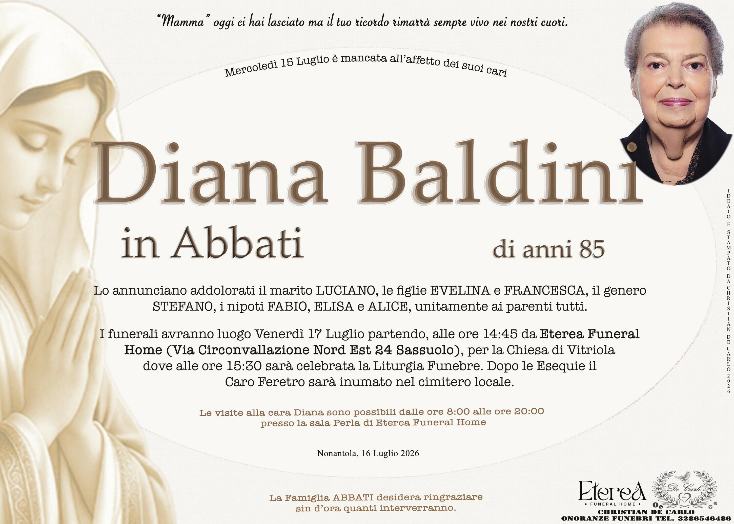 Diana Baldini in Abbati di anni 85