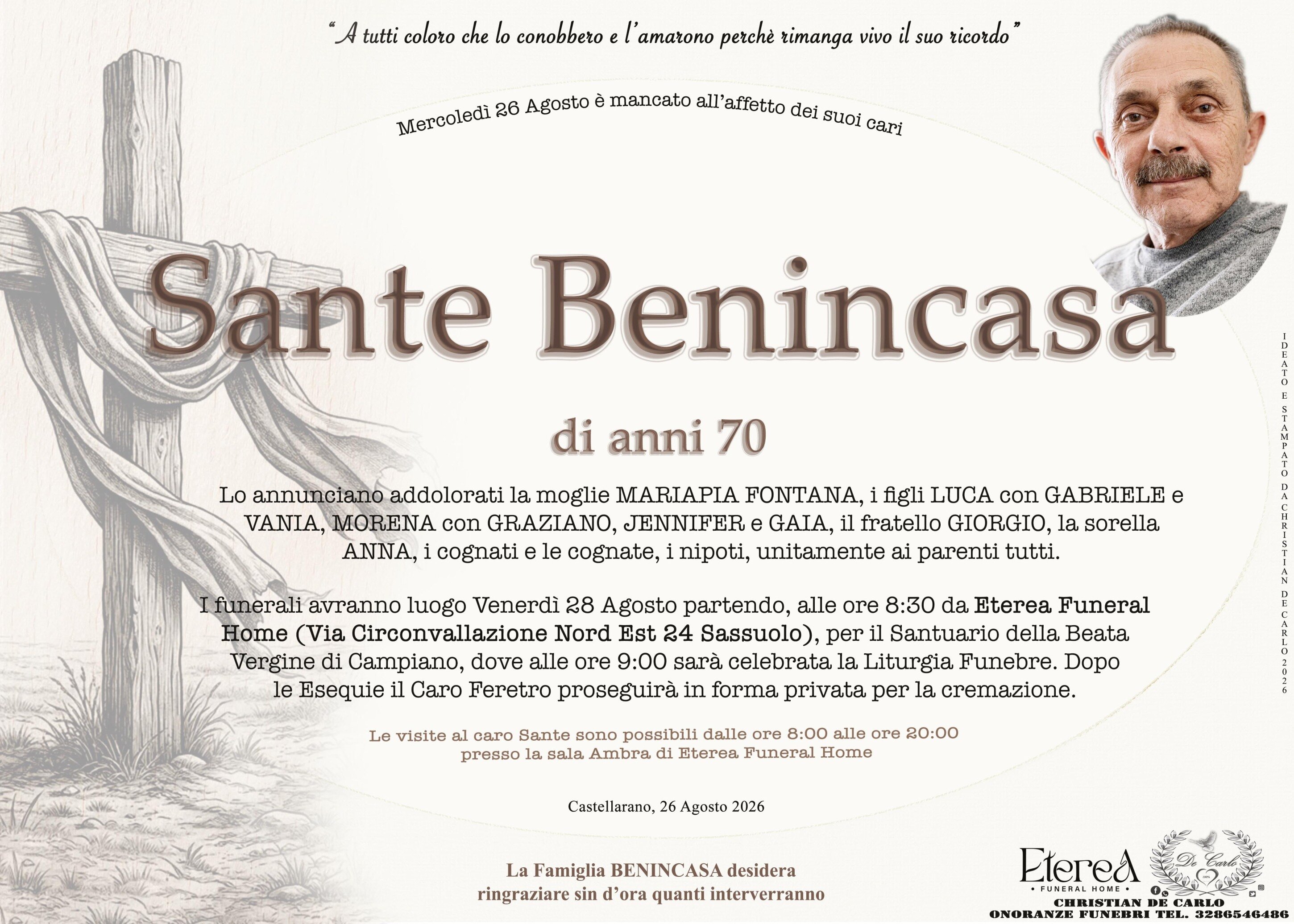 Sante Benincasa di anni 70